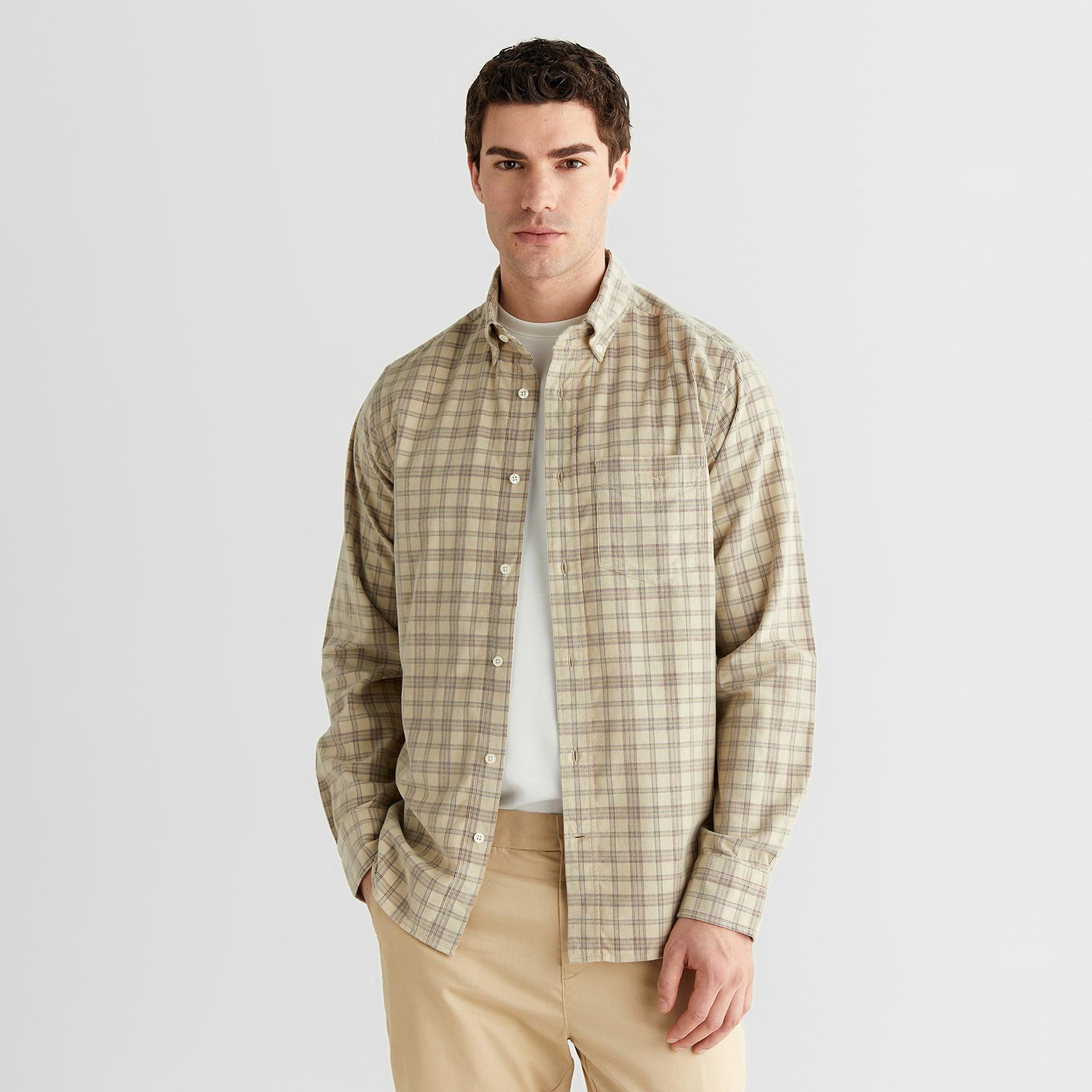 GANT Erkek Bej Regular Fit Düğmeli Gömlek