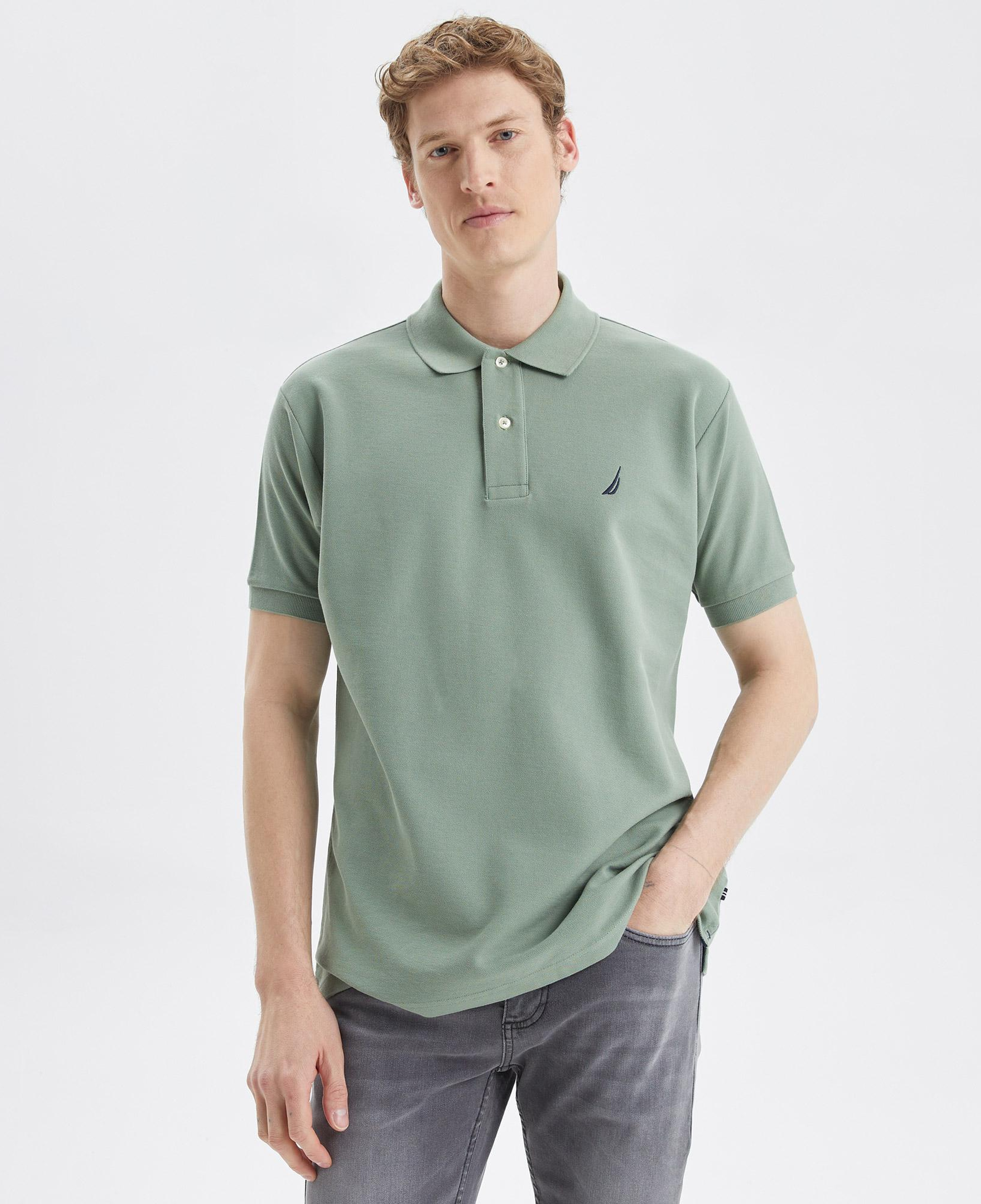 Nautica Erkek Yeşil Classic Fit Kısa Kollu Polo Yaka T-Shirt