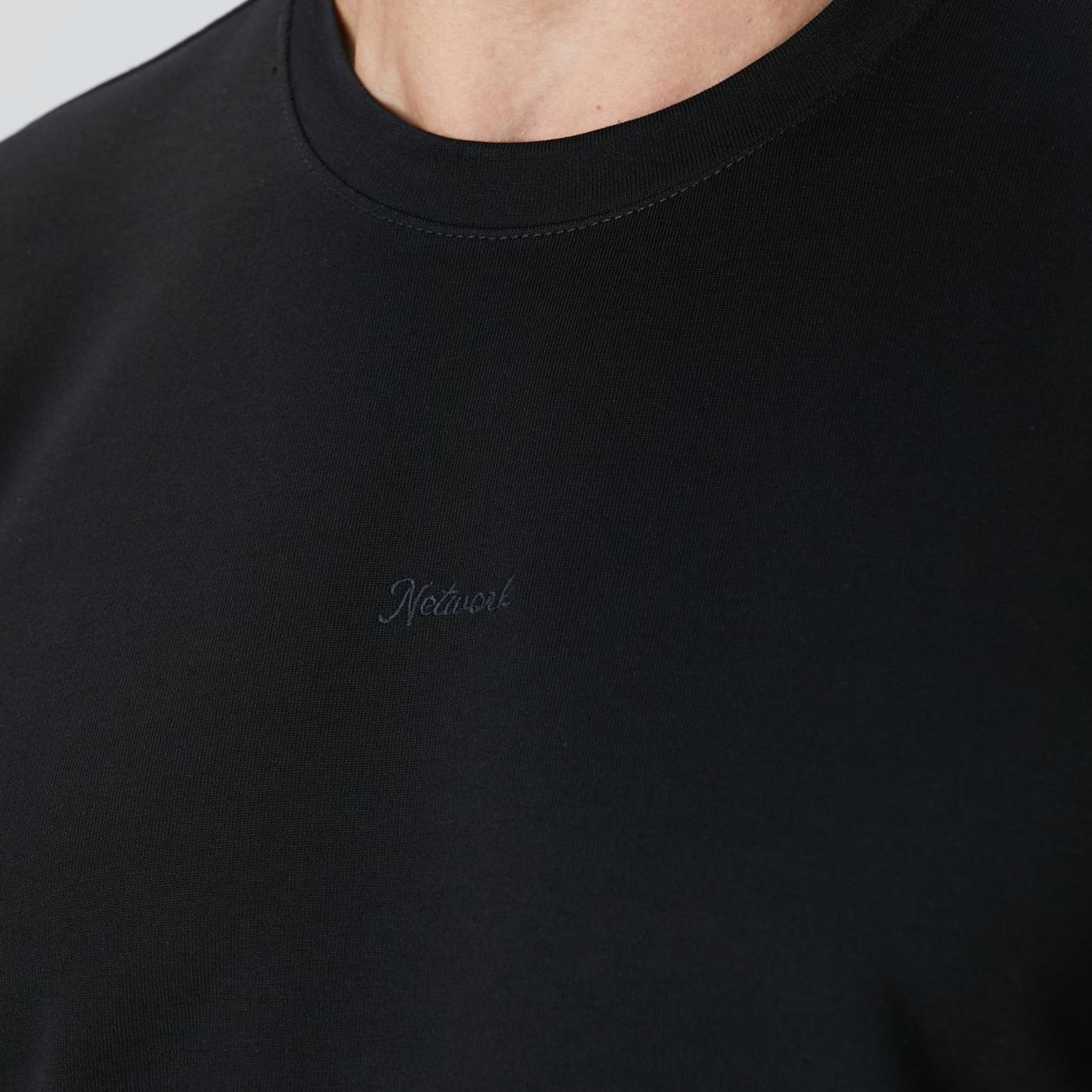 Network Erkek Siyah Baskılı Sweatshirt
