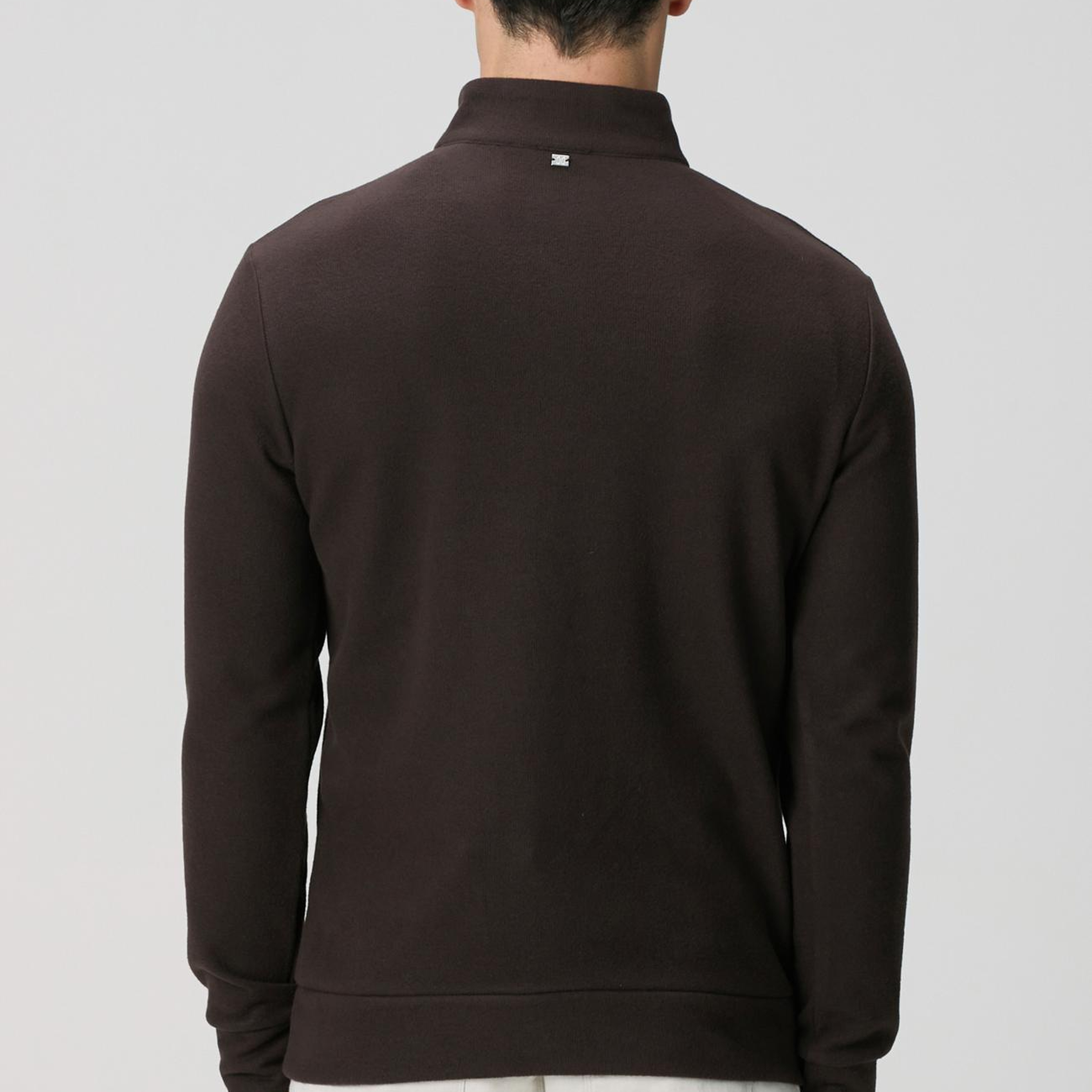 Network Erkek Acı Kahve Süet Garni Detaylı Sweatshirt