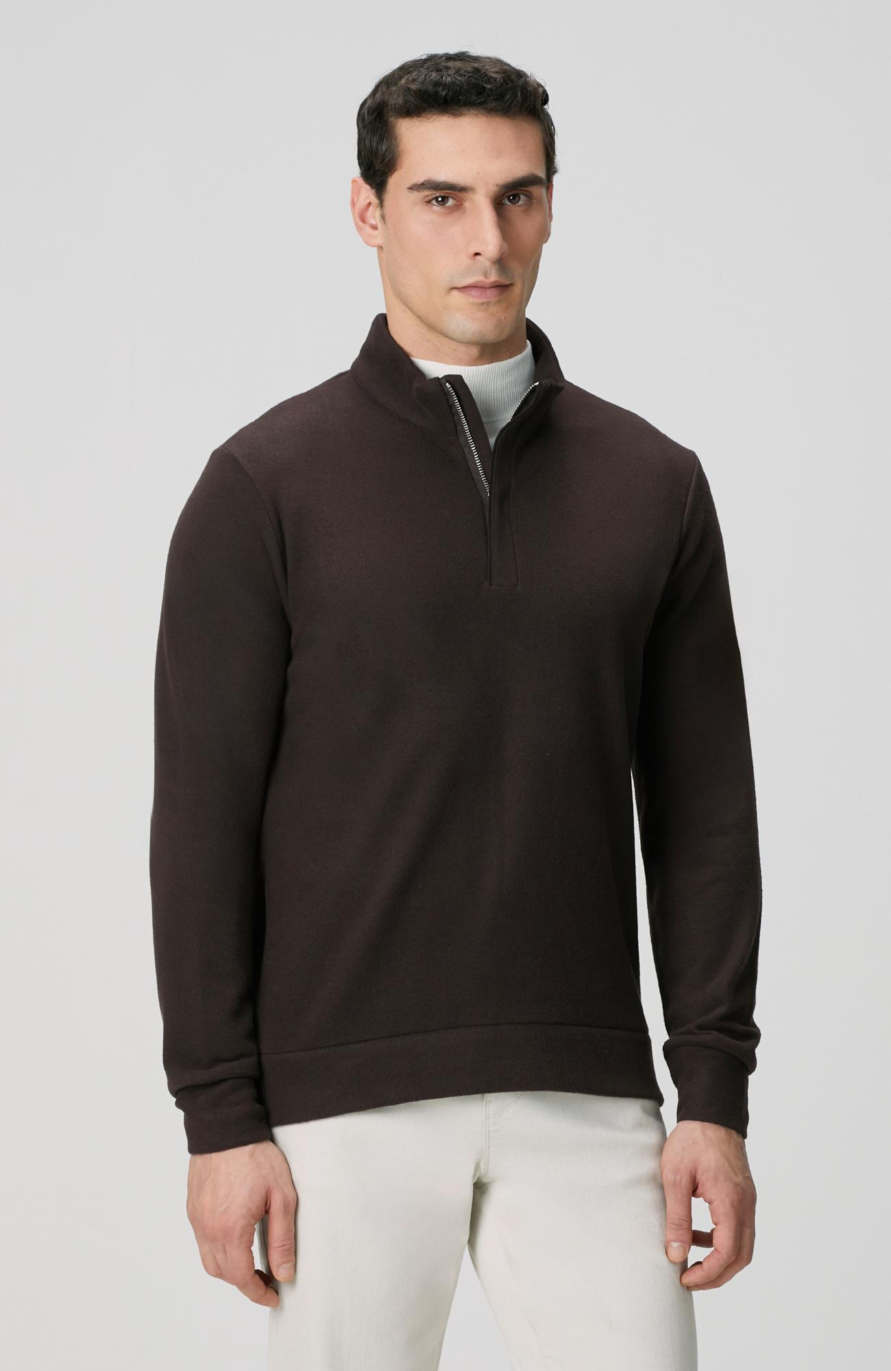 Network Erkek Acı Kahve Süet Garni Detaylı Sweatshirt