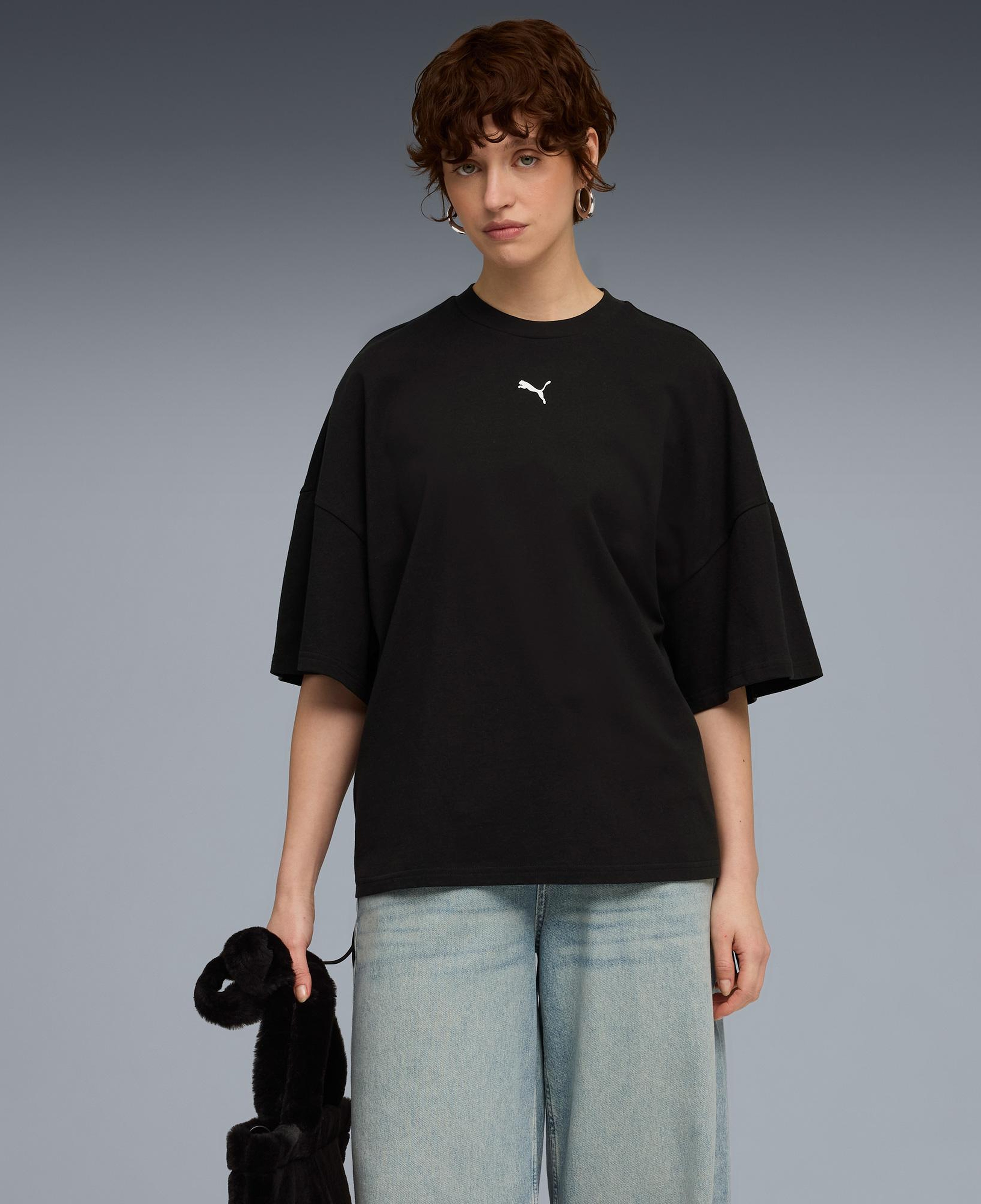 Puma Dare To Oversized Ruched Kadın Siyah T-Shirt
