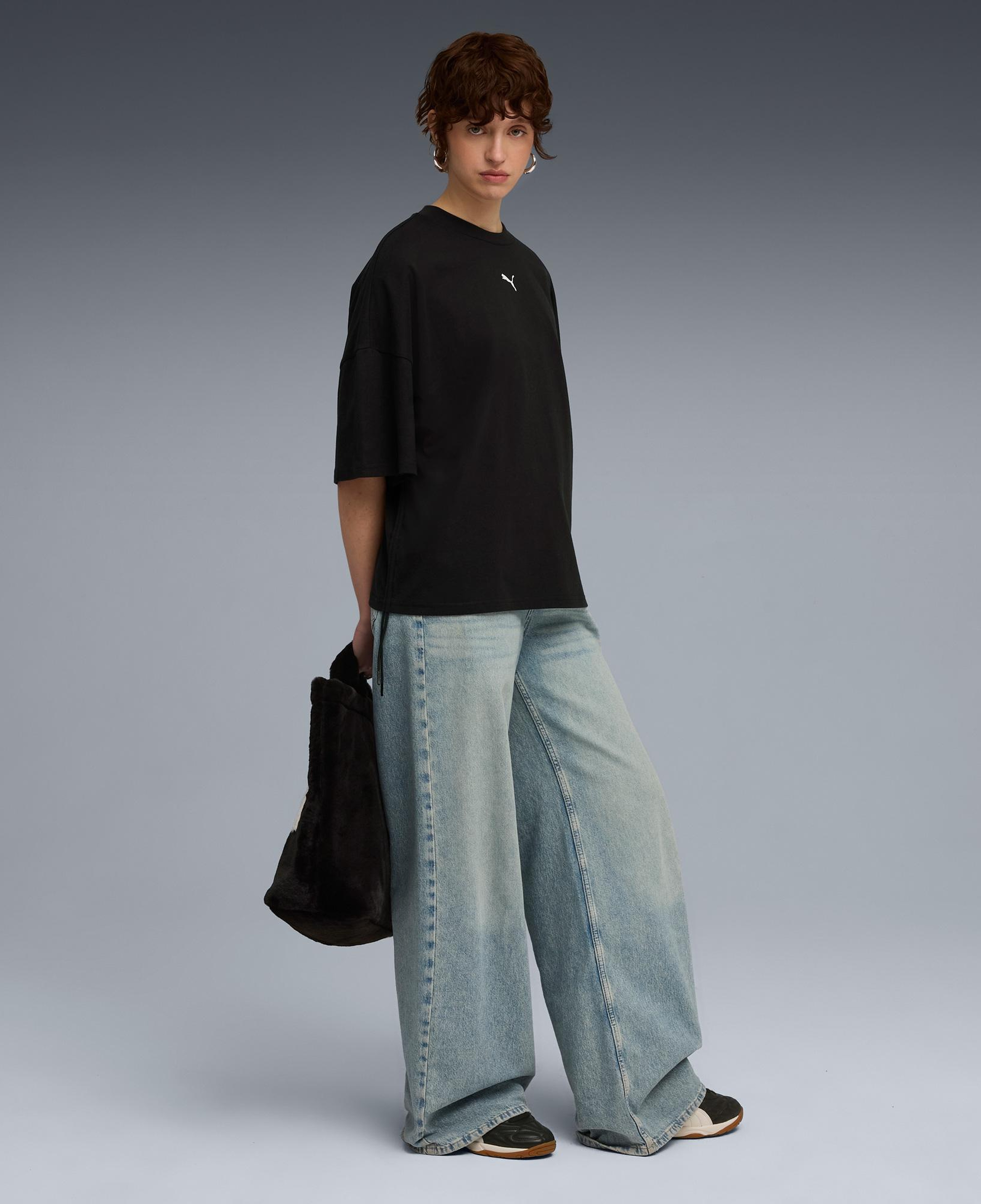 Puma Dare To Oversized Ruched Kadın Siyah T-Shirt