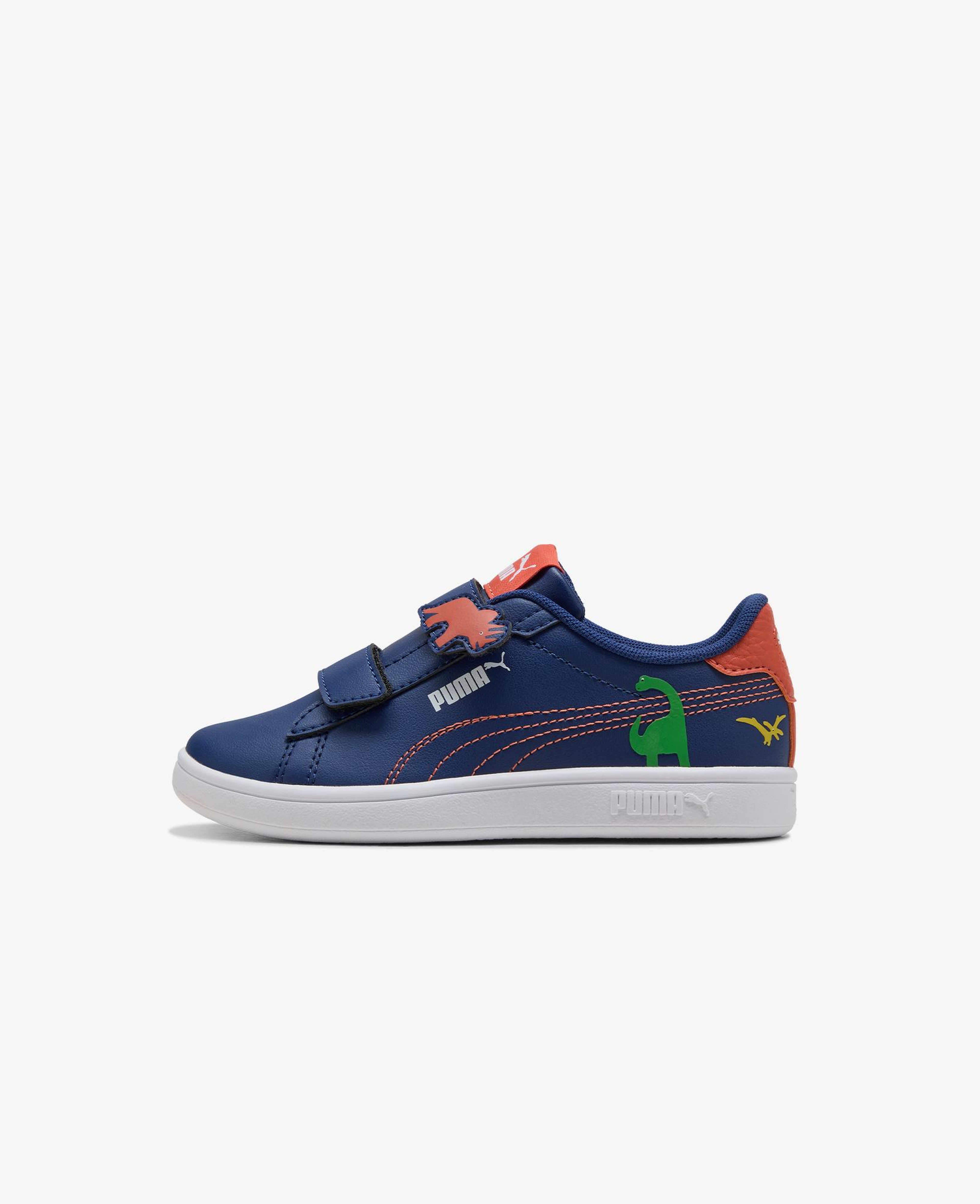 Puma Smash 3.0 Dino V Çocuk Mavi Spor Ayakkabı