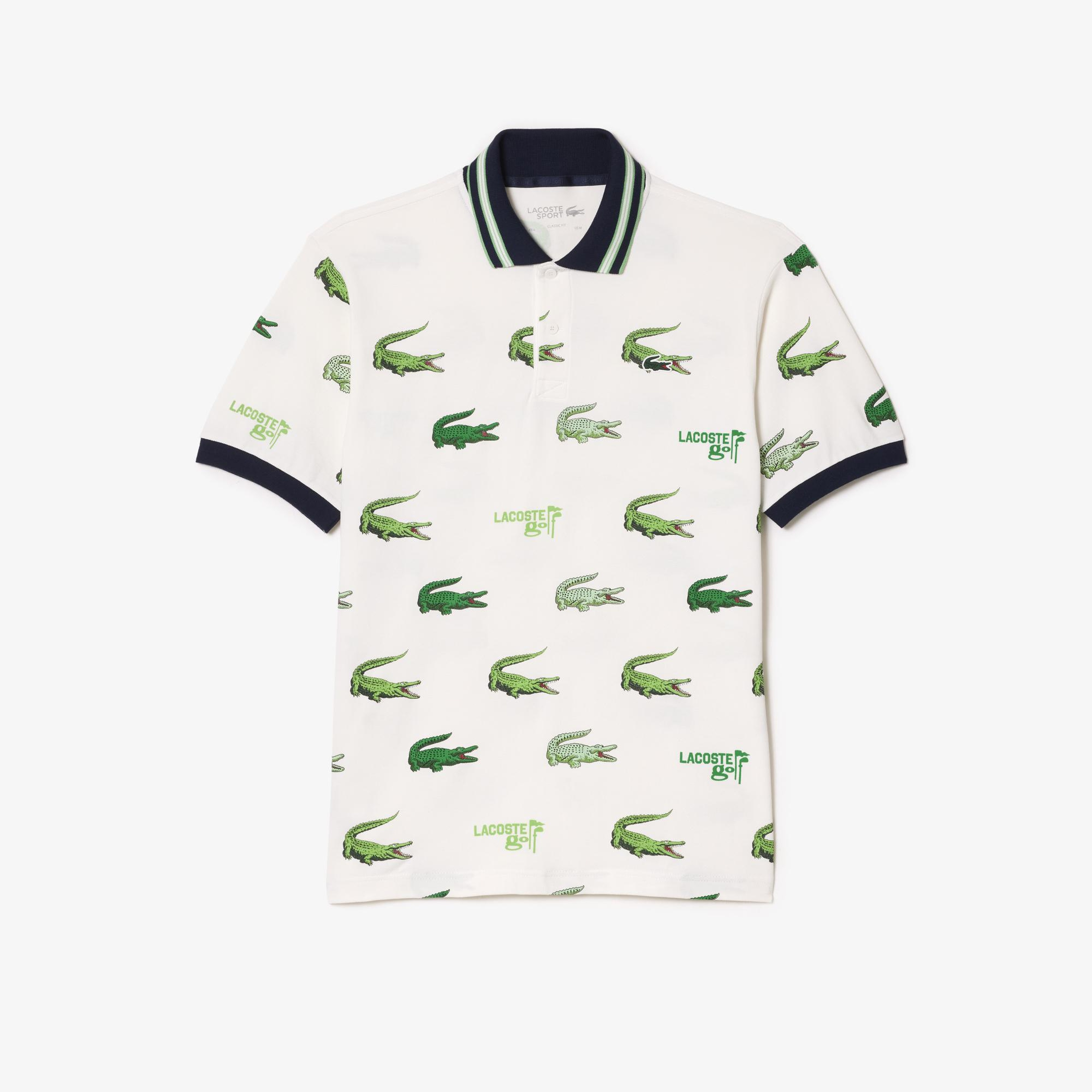 SPORT Erkek Classic Fit Baskılı Beyaz Polo
