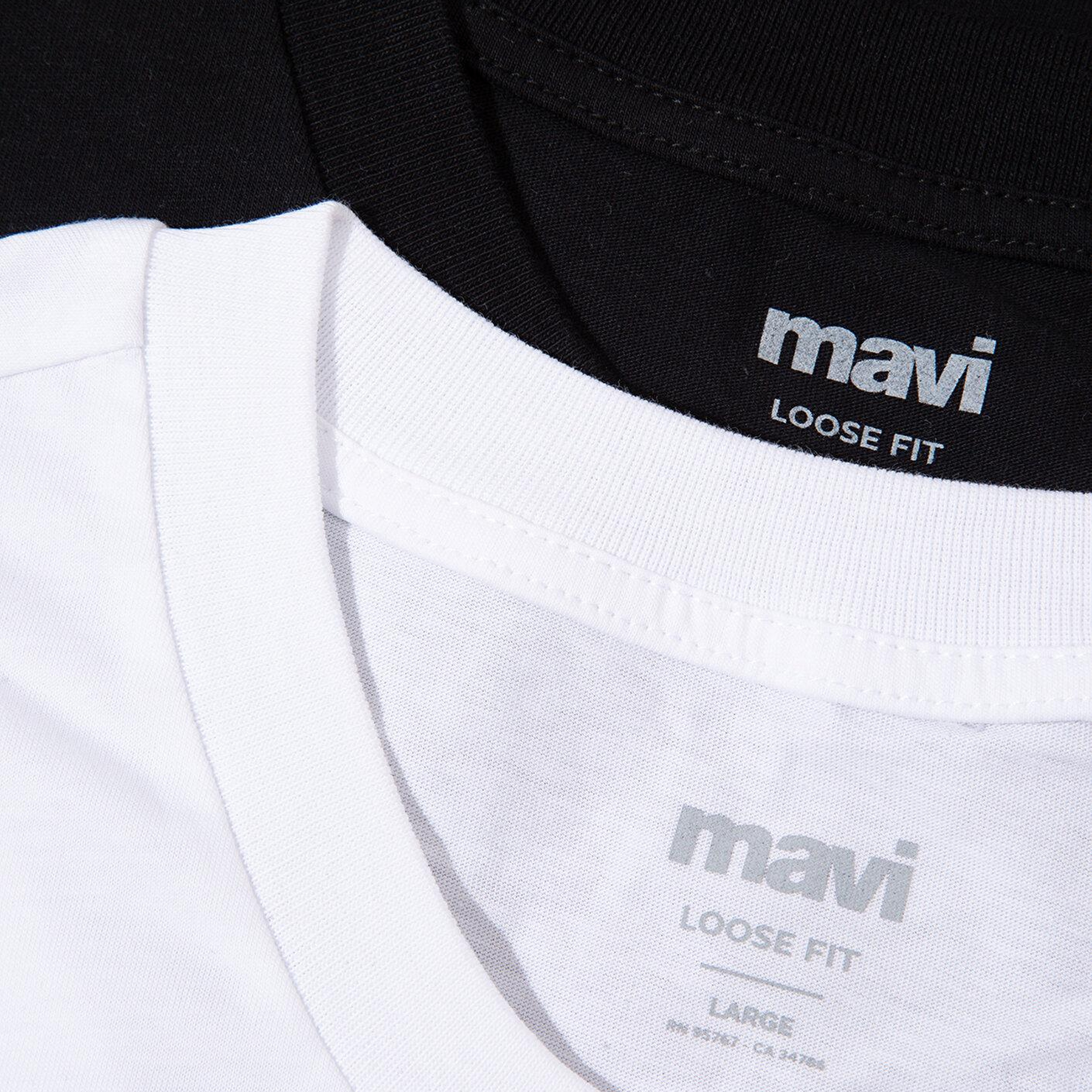 Mavi 2li Erkek Basic Tişört Loose Fit / Bol Rahat Kesim 0612317-900