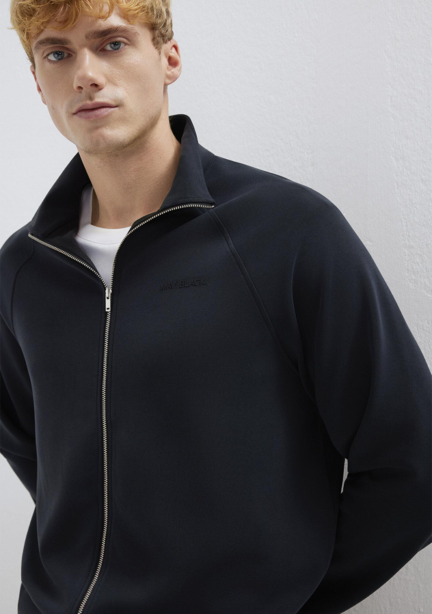 Mavi Soft-Premium Siyah (TENCEL™) Modal Karışımlı Fermuarlı Sweatshirt 0S10328-71379