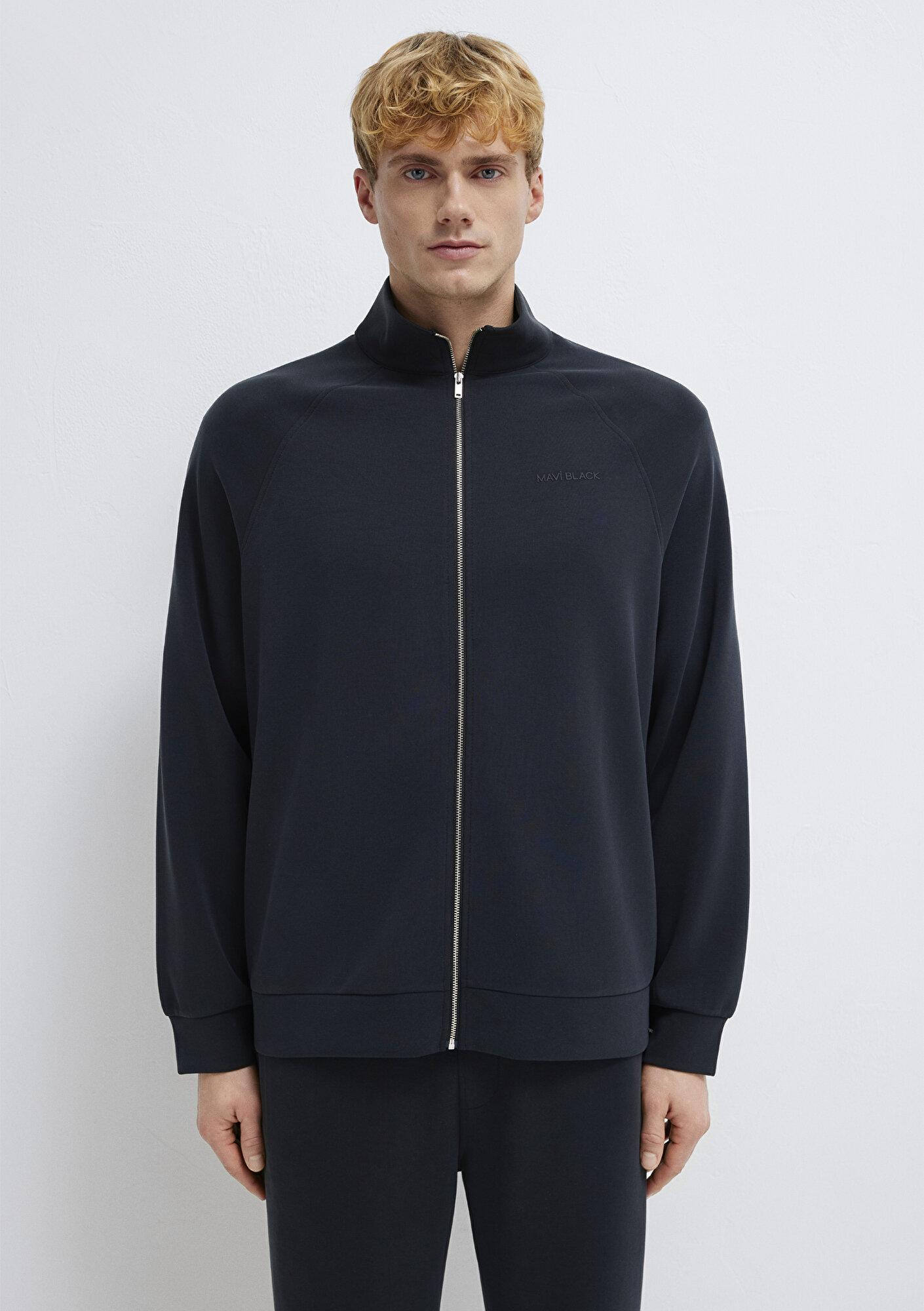 Mavi Soft-Premium Siyah (TENCEL™) Modal Karışımlı Fermuarlı Sweatshirt 0S10328-71379