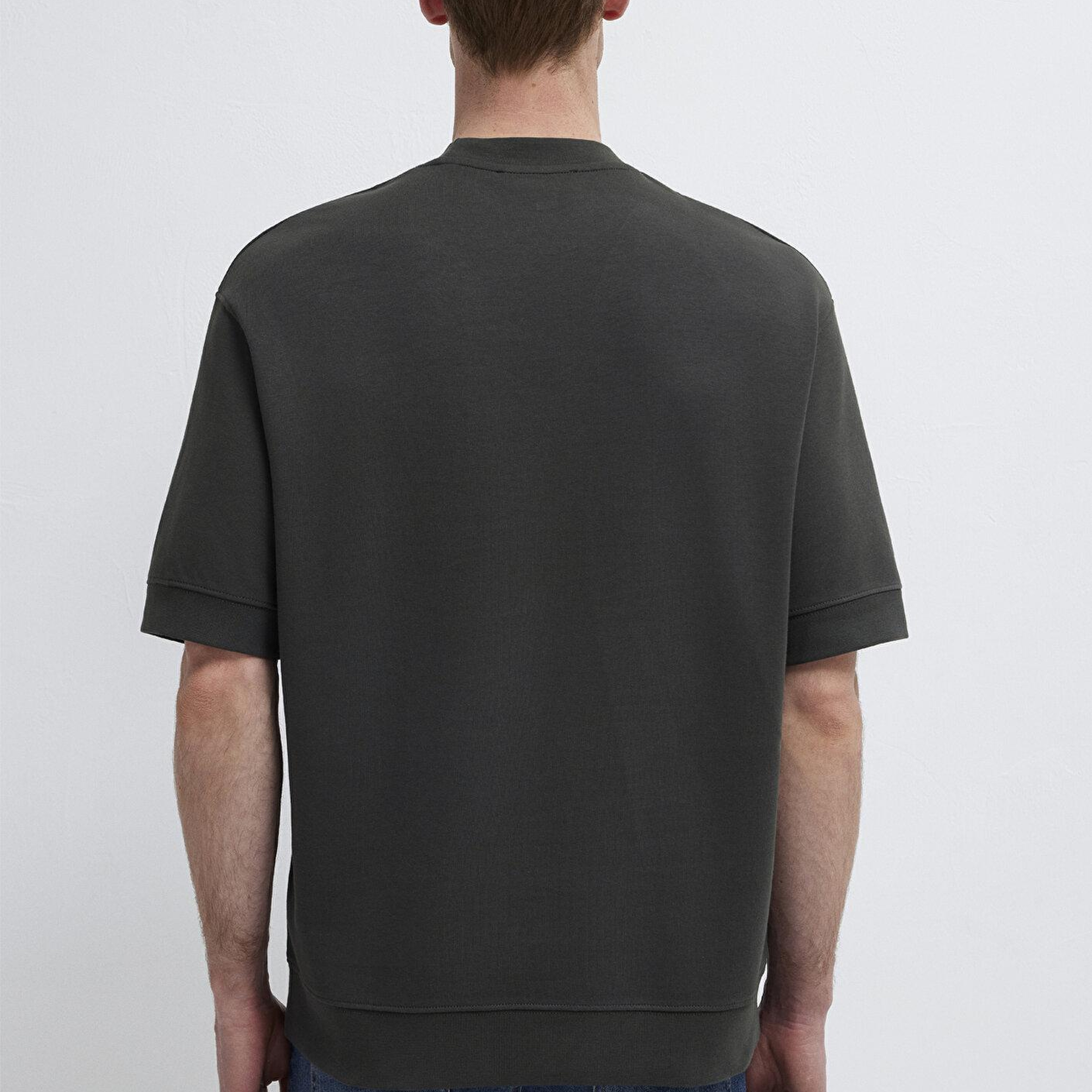 Mavi Antrasit Tişört Loose Fit / Bol Rahat Kesim 0611614-70092