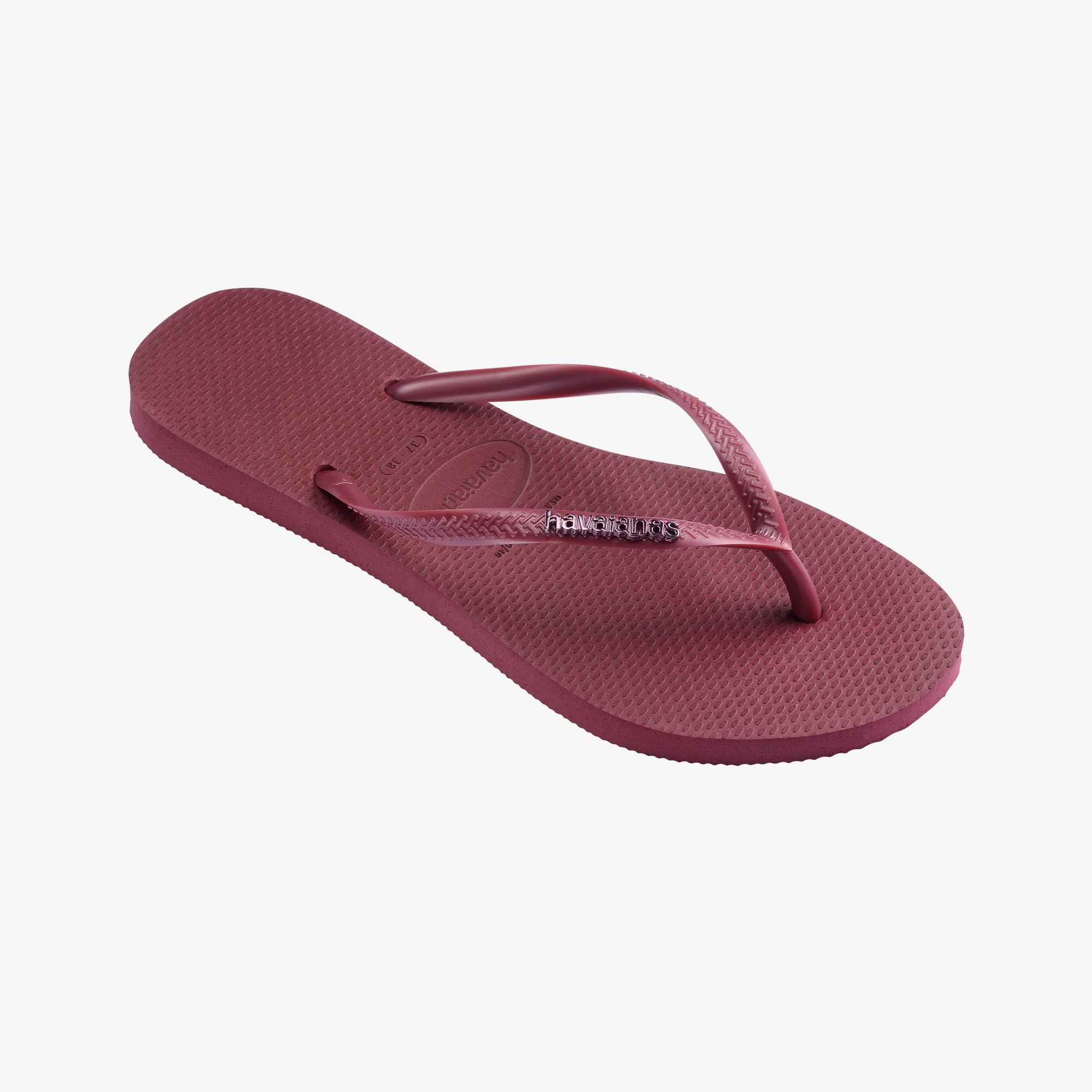 Havaianas Slim Logo Metallic Kadın Bordo Terlik