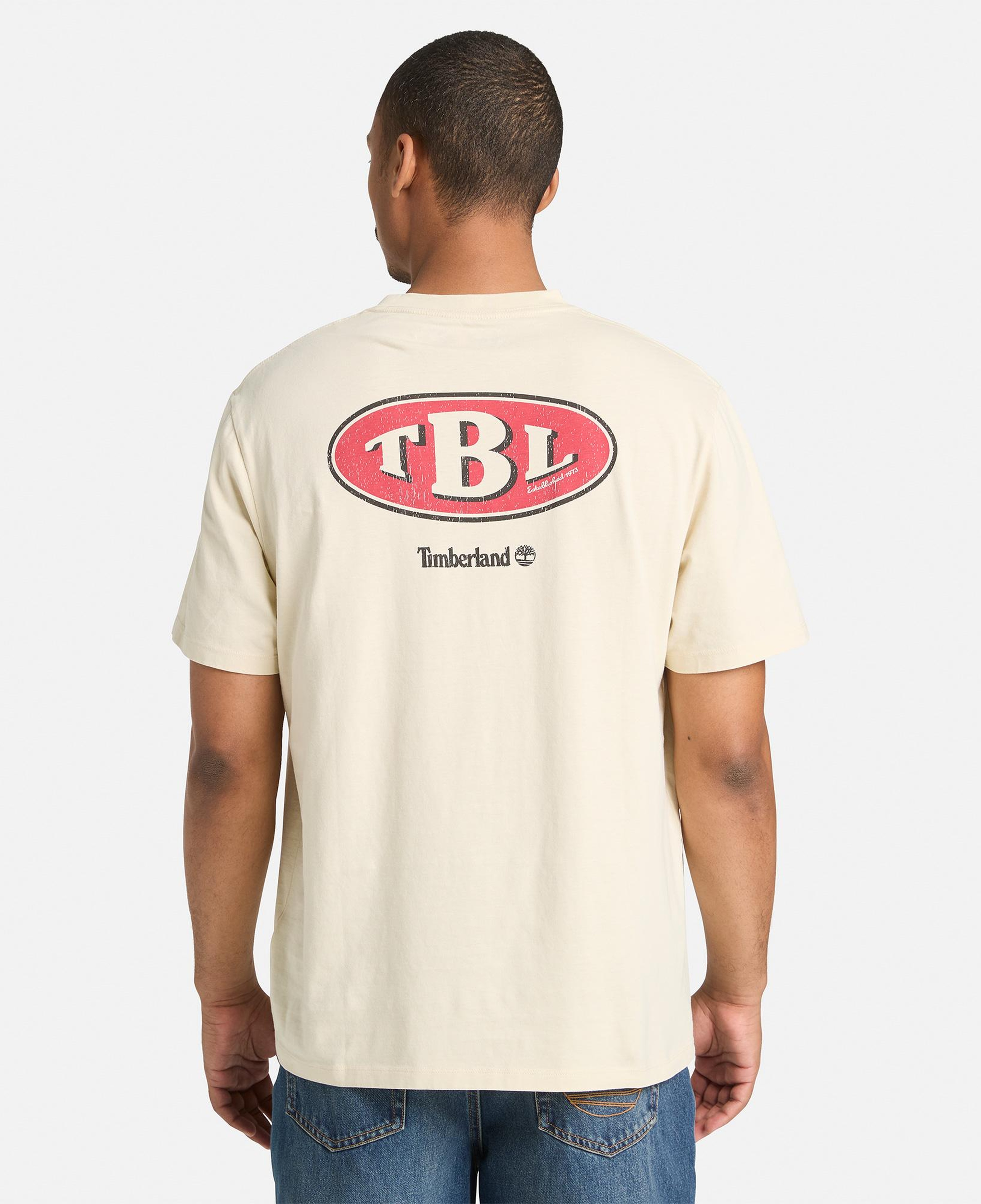 Timberland Gas Station Back Graphic Erkek Gri T-Shirt