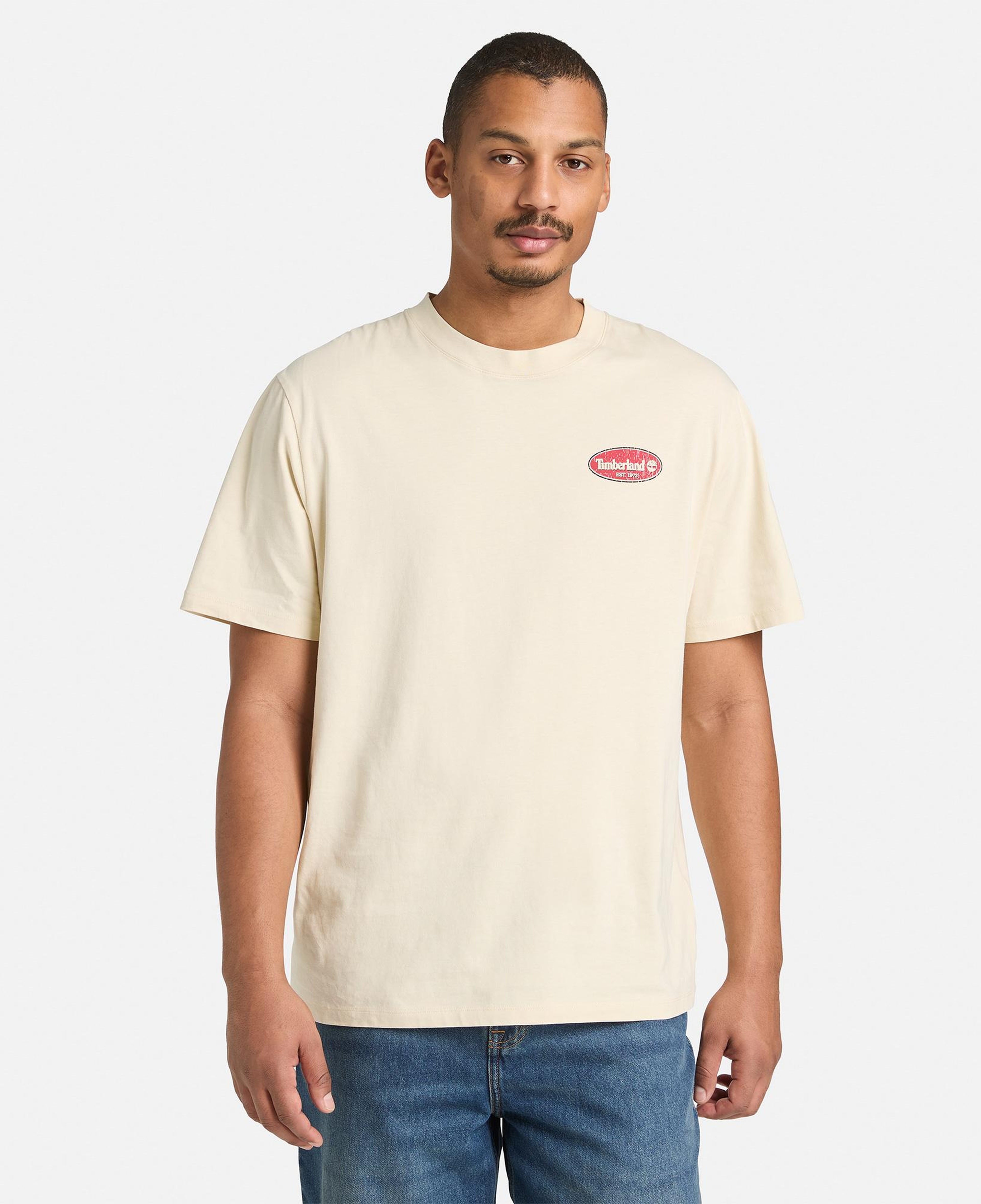 Timberland Gas Station Back Graphic Erkek Gri T-Shirt