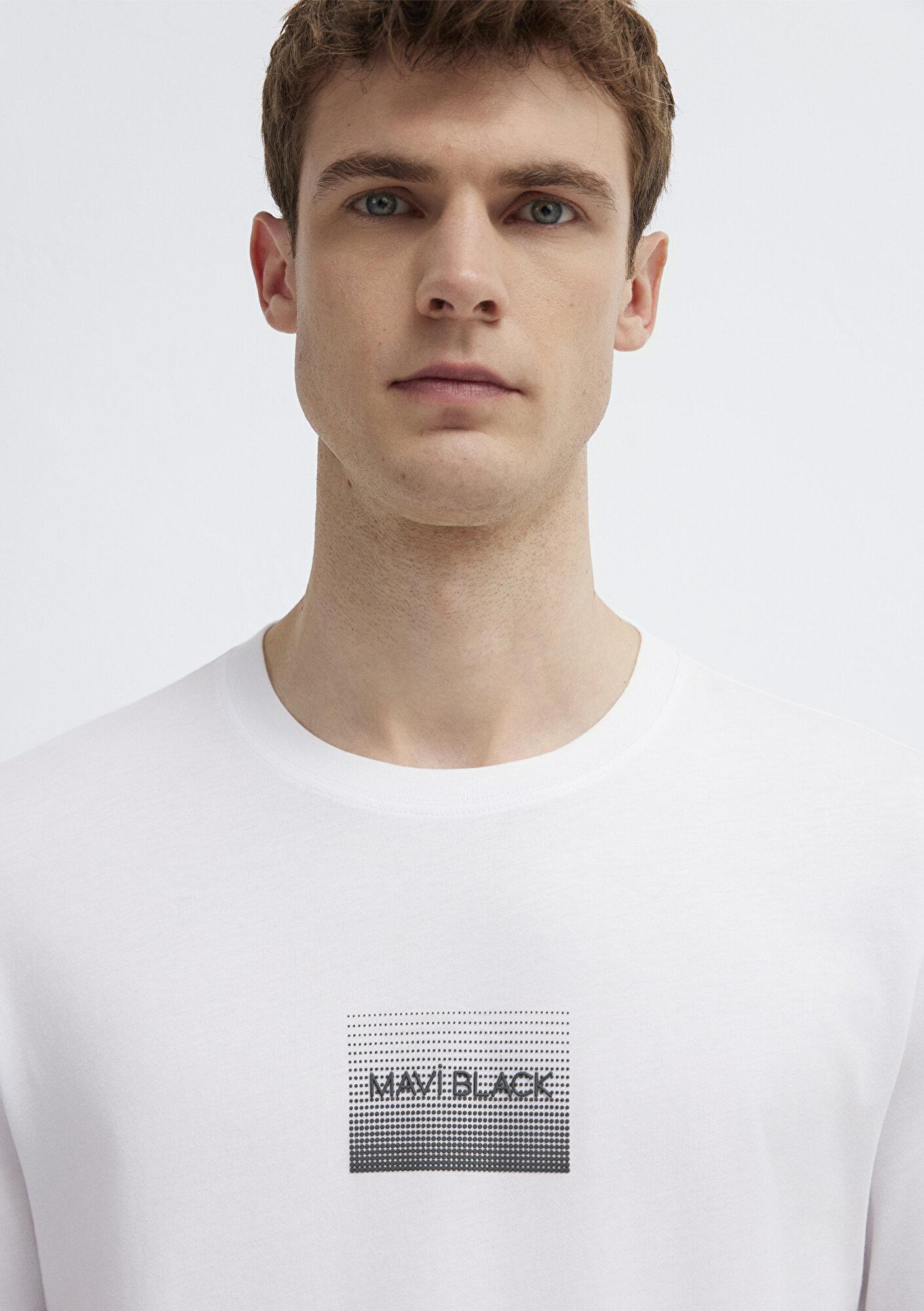 Mavi Mavi Black Baskılı Beyaz Tişört Regular Fit / Normal Kesim 0613364-620