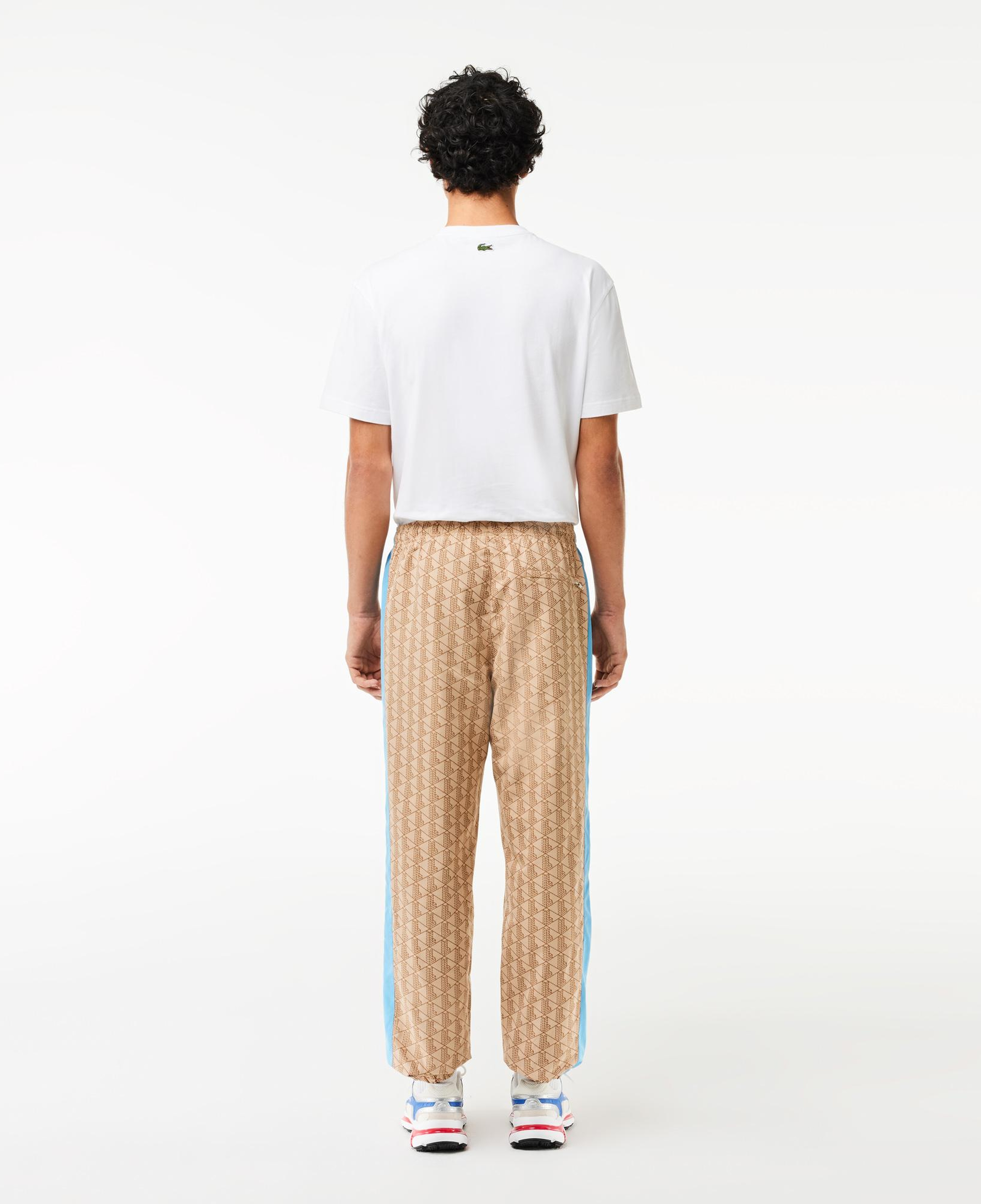 Erkek Regular Fit Monogram Bej Eşofman Altı