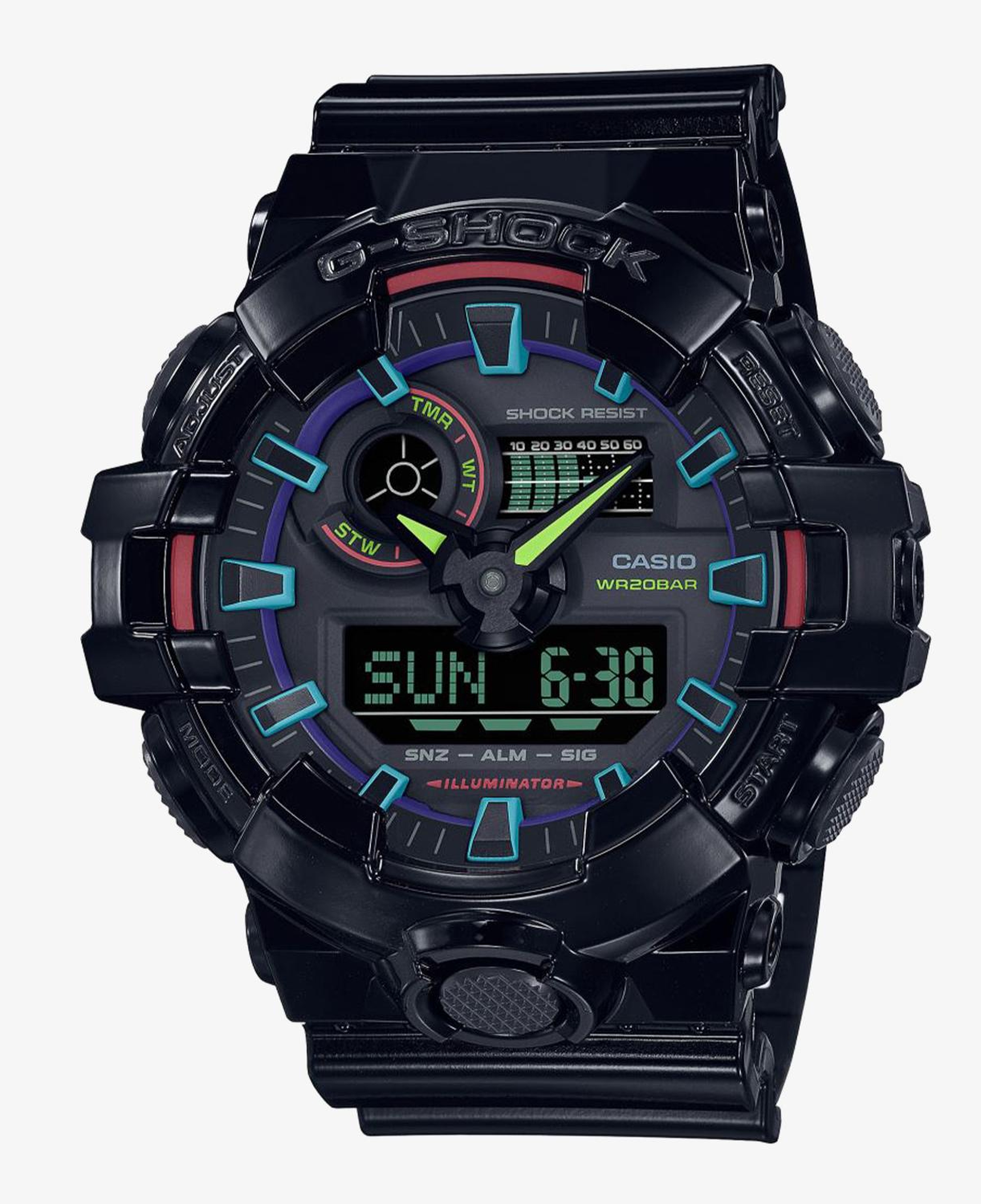 Casio G-Shock GA-700RGB-1ADR Erkek Siyah Kol Saati