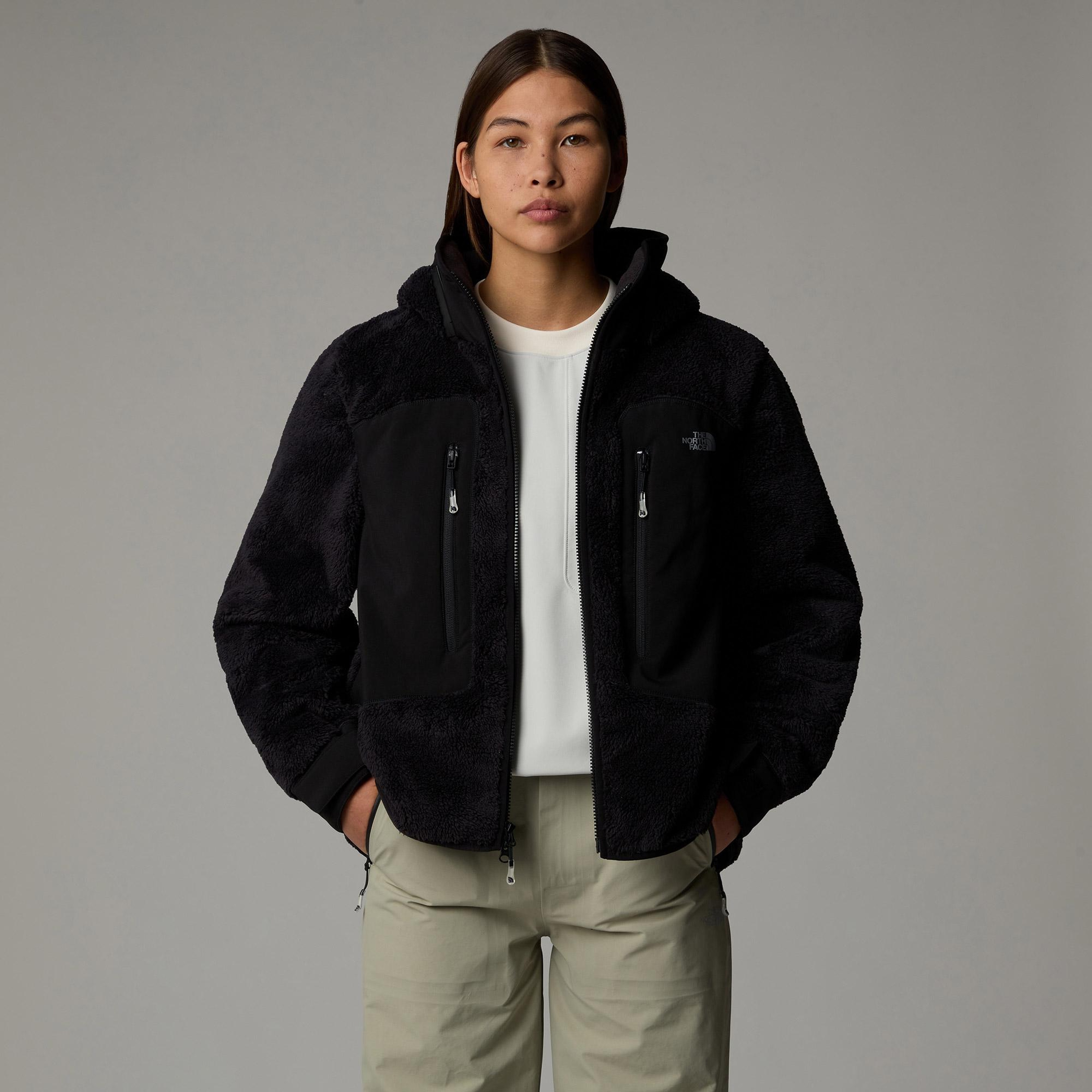 The North Face Fleece Tam Boy Fermuarlı Kadın Polar Siyah Ceket
