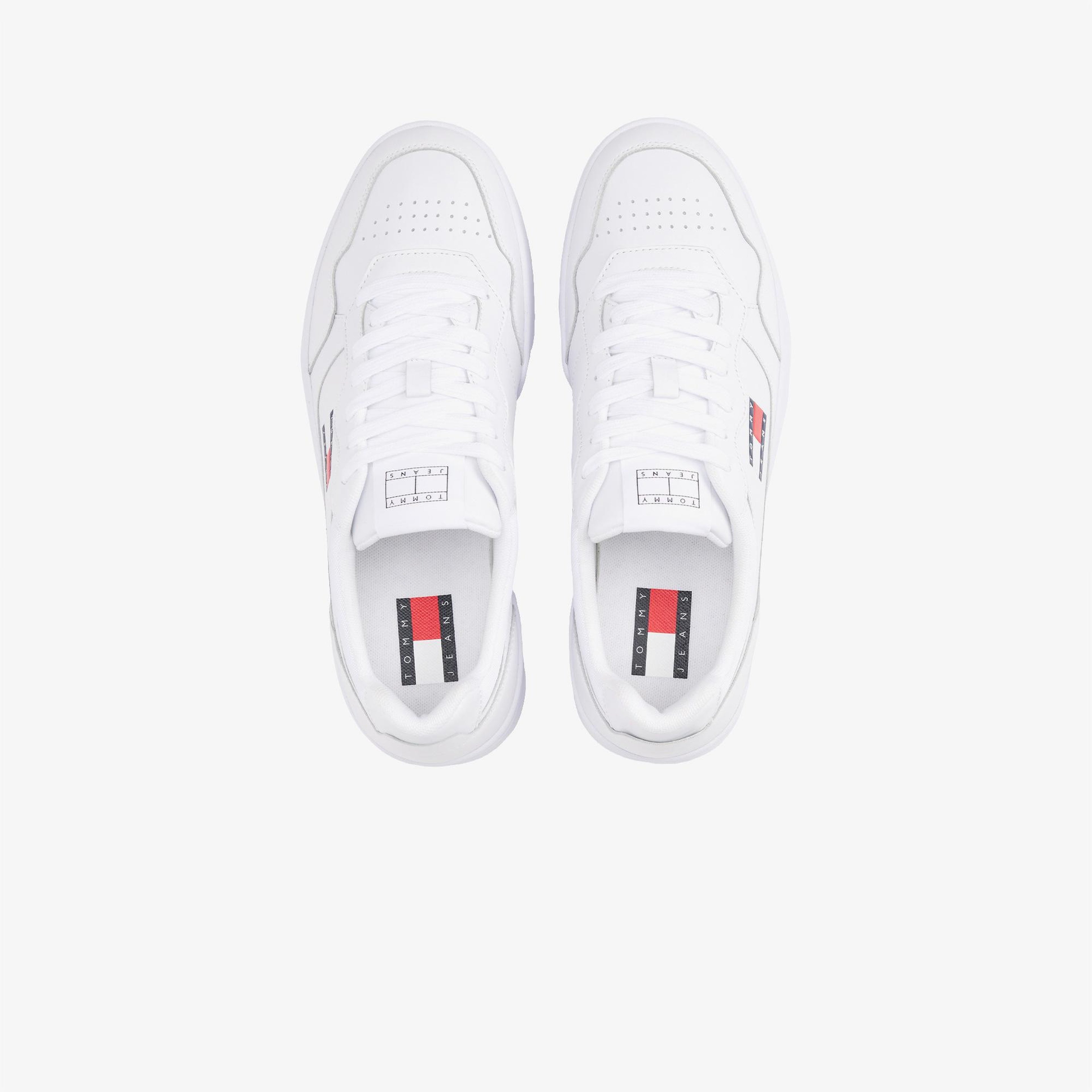 Tommy Hilfiger Jeans Cupsole Leather Erkek Beyaz Spor Ayakkabı