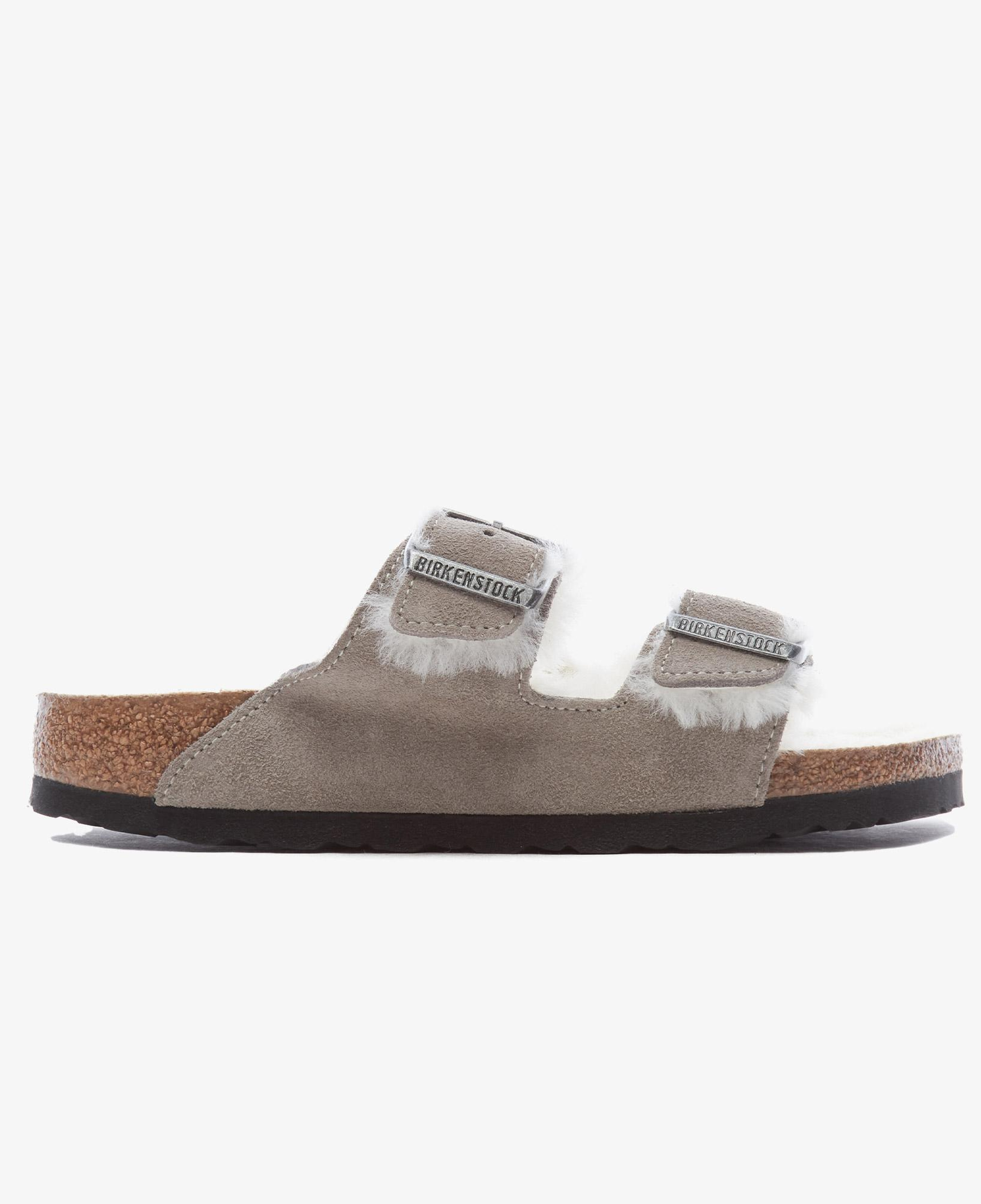 Birkenstock Suede Shearling Unisex Gri Terlik
