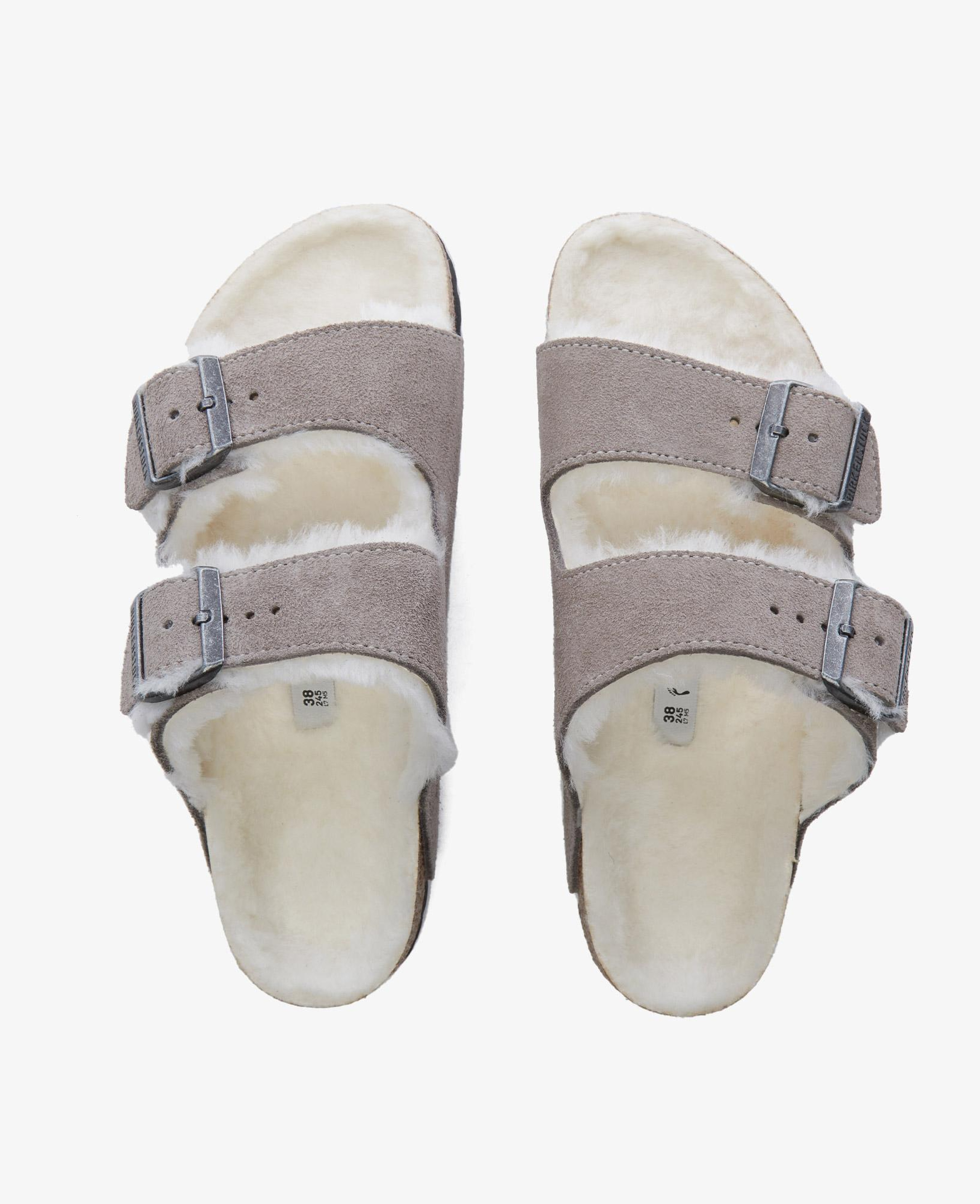 Birkenstock Suede Shearling Unisex Gri Terlik