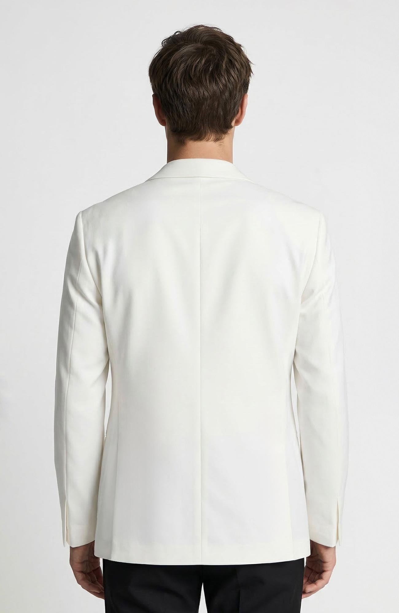 Network Erkek Kırık Beyaz Yün Smokin Ceket
