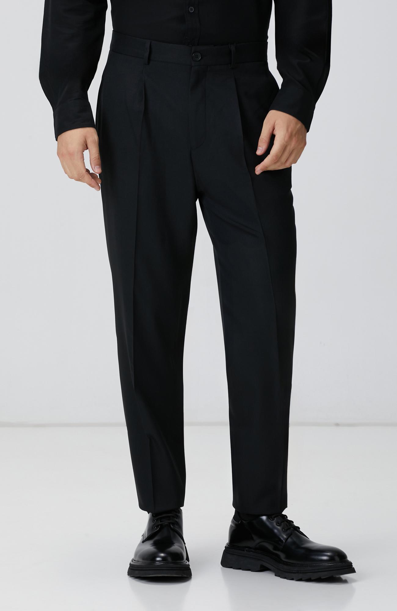 Network Erkek Siyah Jakarlı Comfort Fit Pantolon