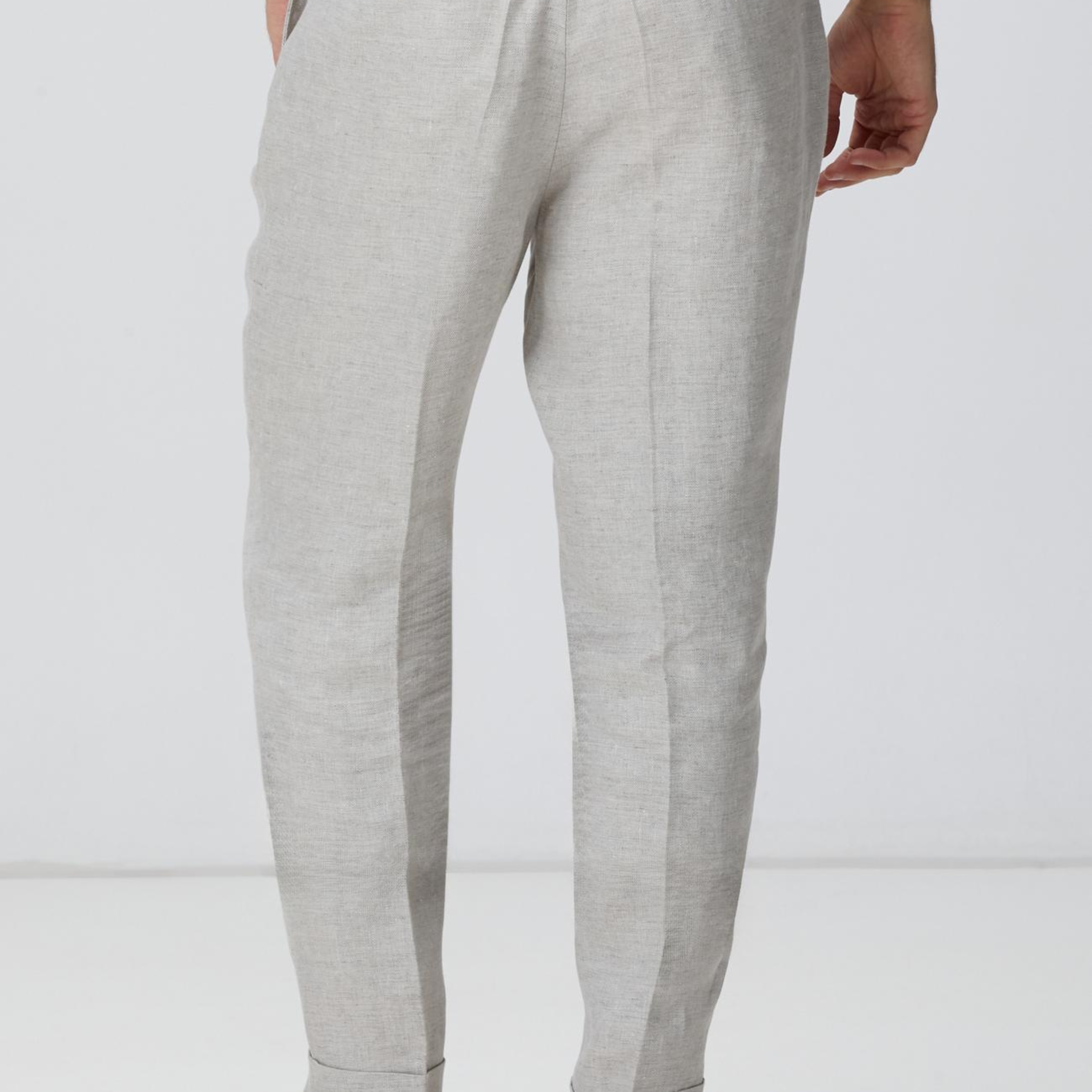 Network Erkek Bej Keten Comfort Fit Pantolon