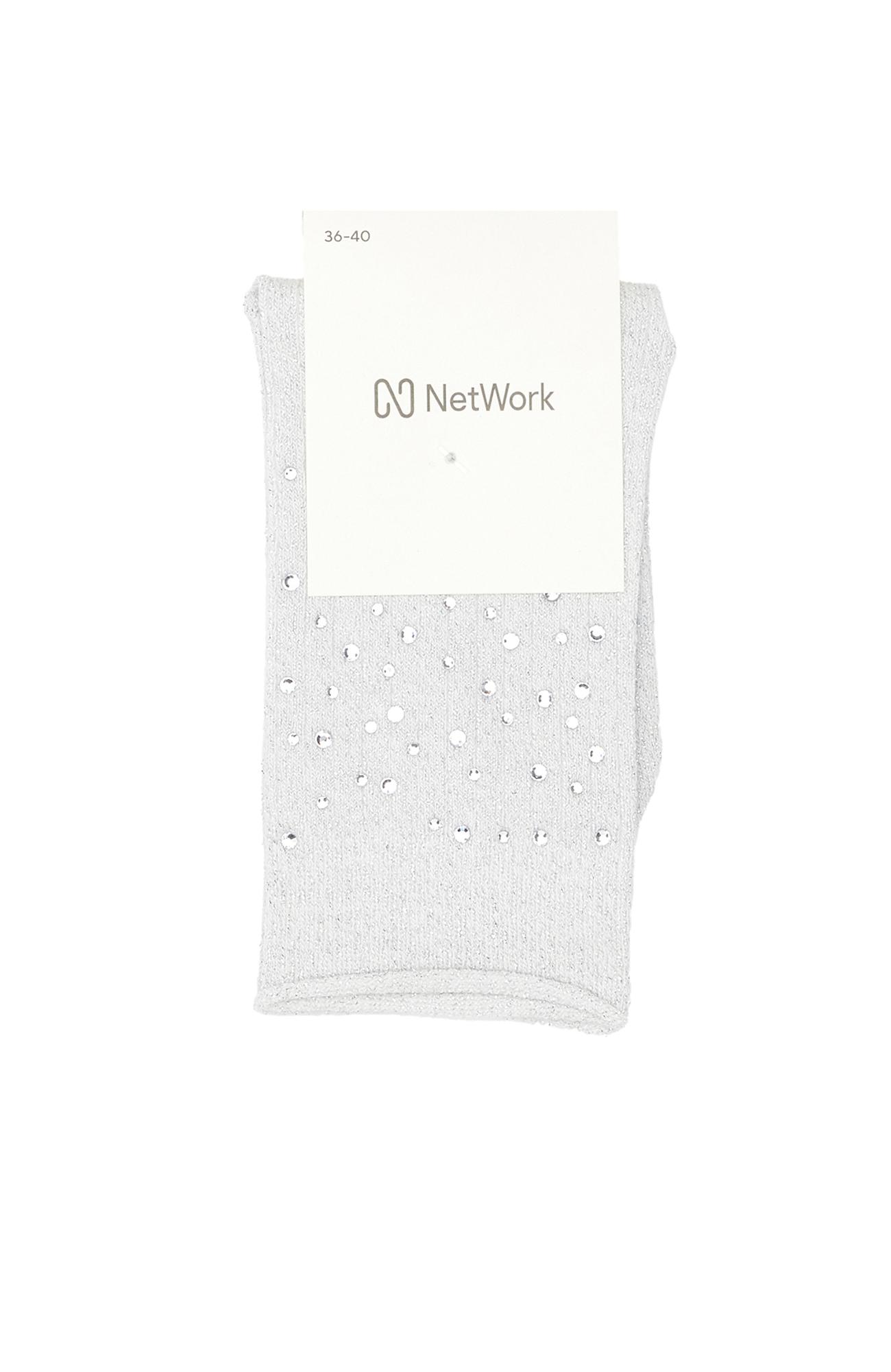 Network Kadın Gri Taş Detaylı Çorap