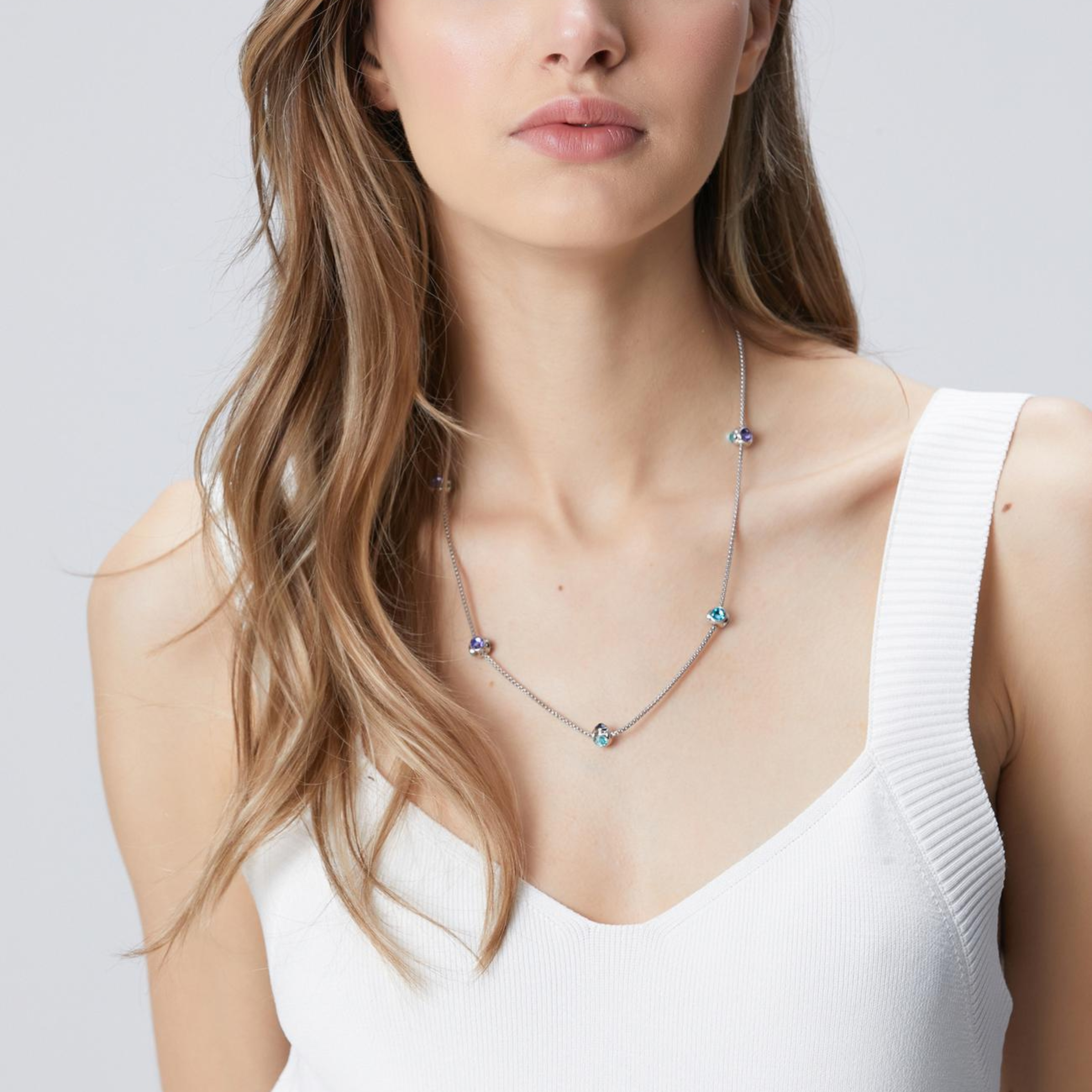 Network Kadın Silver Ayarlanabilir Kolye