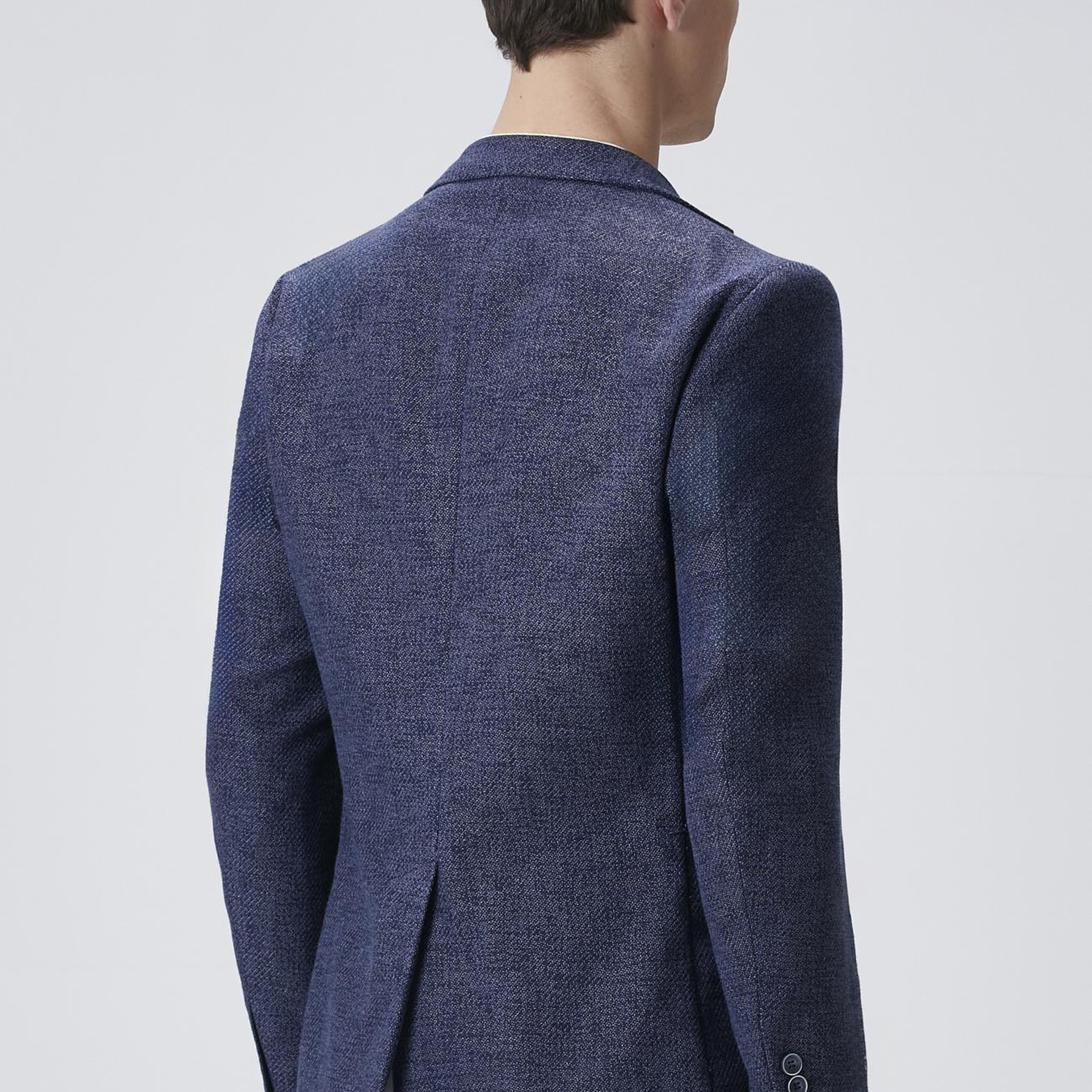 Network Erkek Lacivert Slim Fit Jakarlı Dokuma Ceket