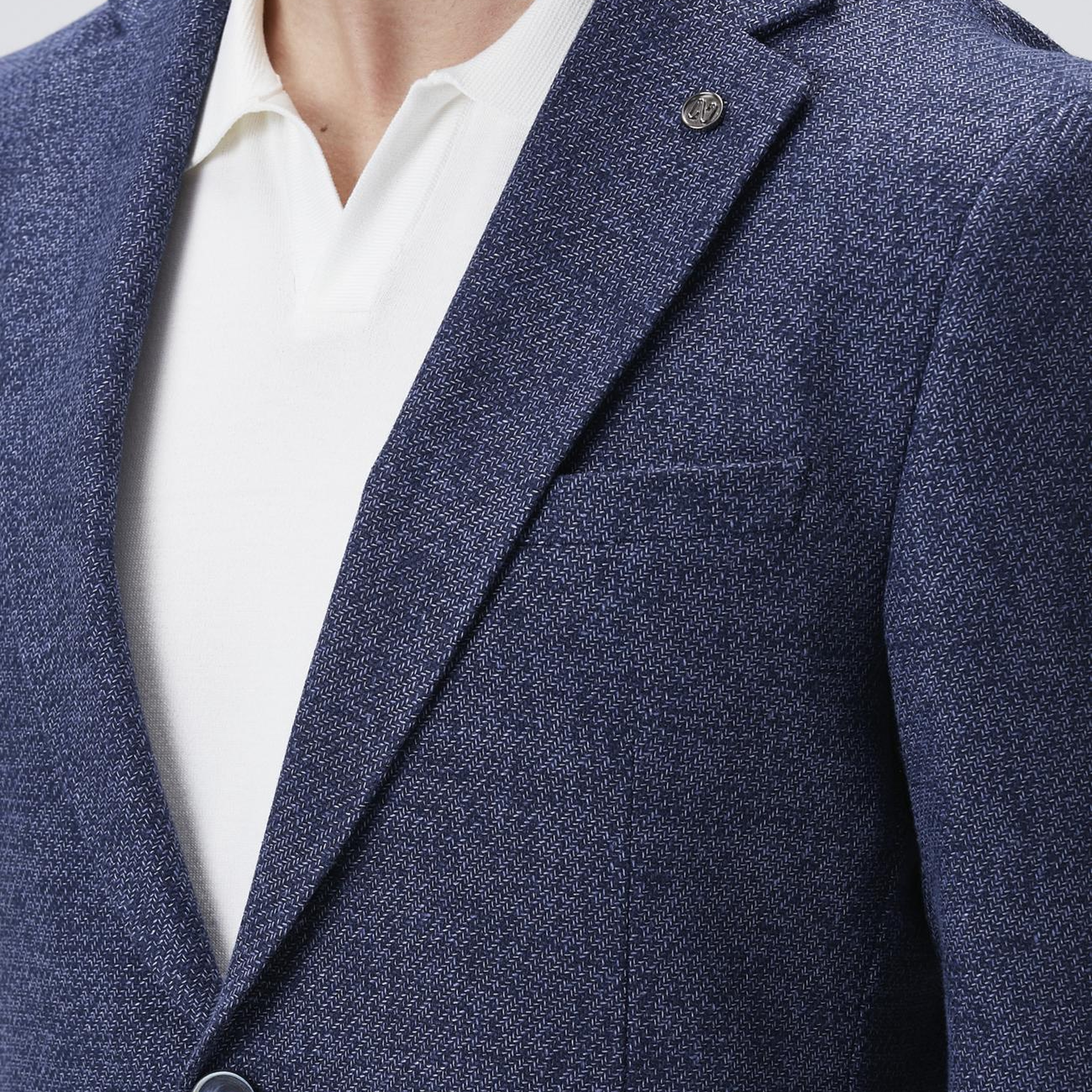 Network Erkek Lacivert Slim Fit Jakarlı Dokuma Ceket