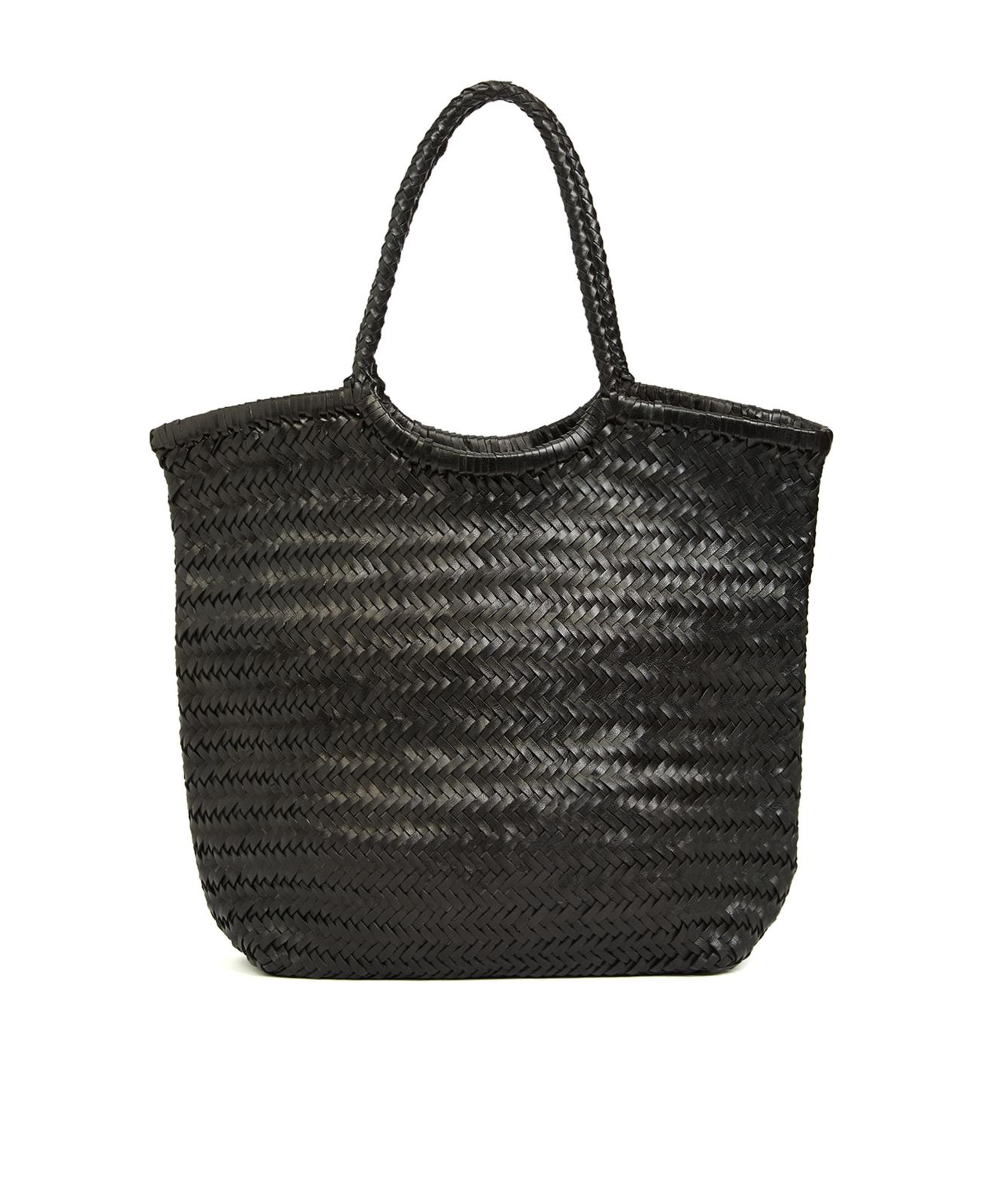 Network Kadın Siyah Örgü Deri Shopper Çanta