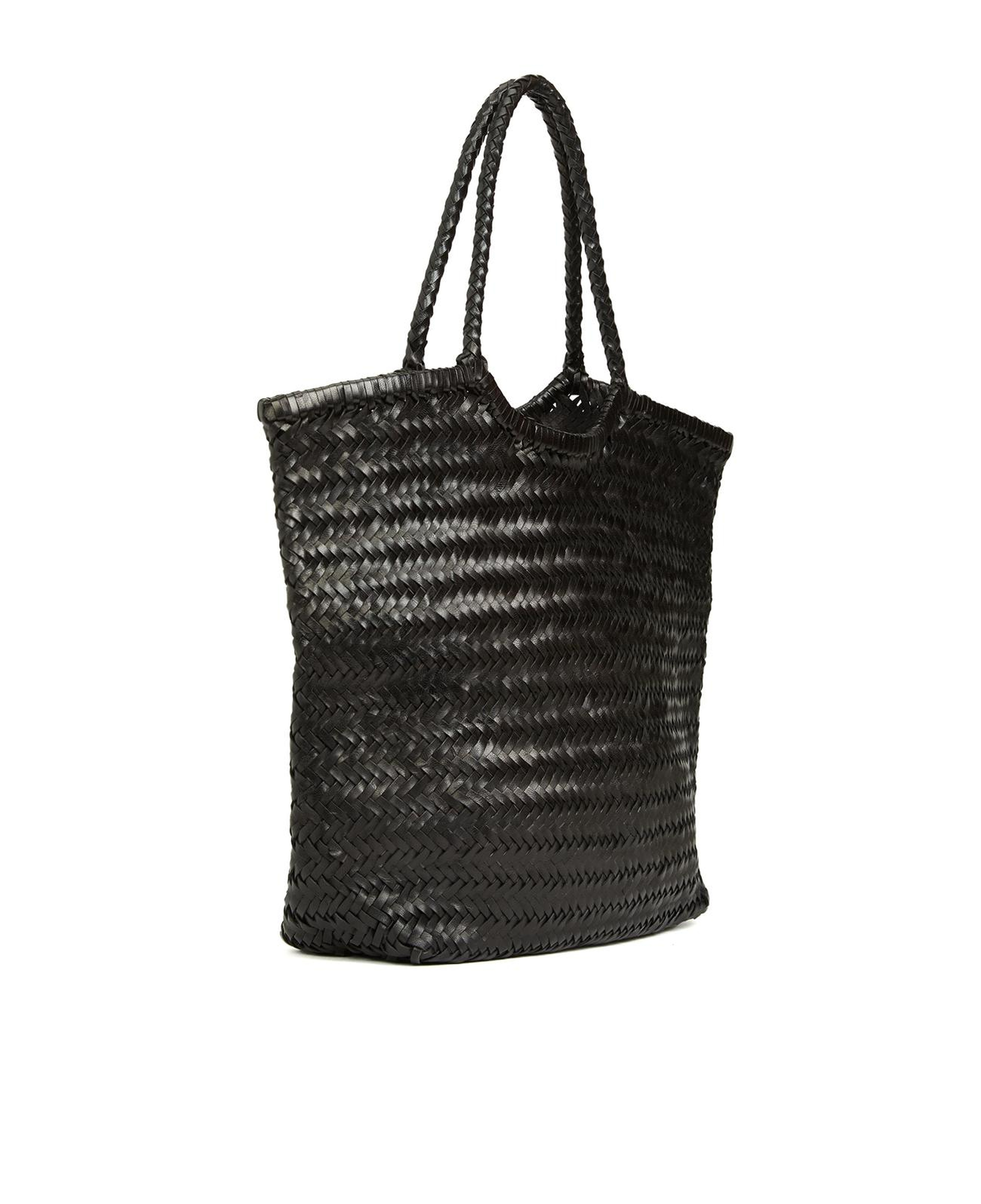 Network Kadın Siyah Örgü Deri Shopper Çanta
