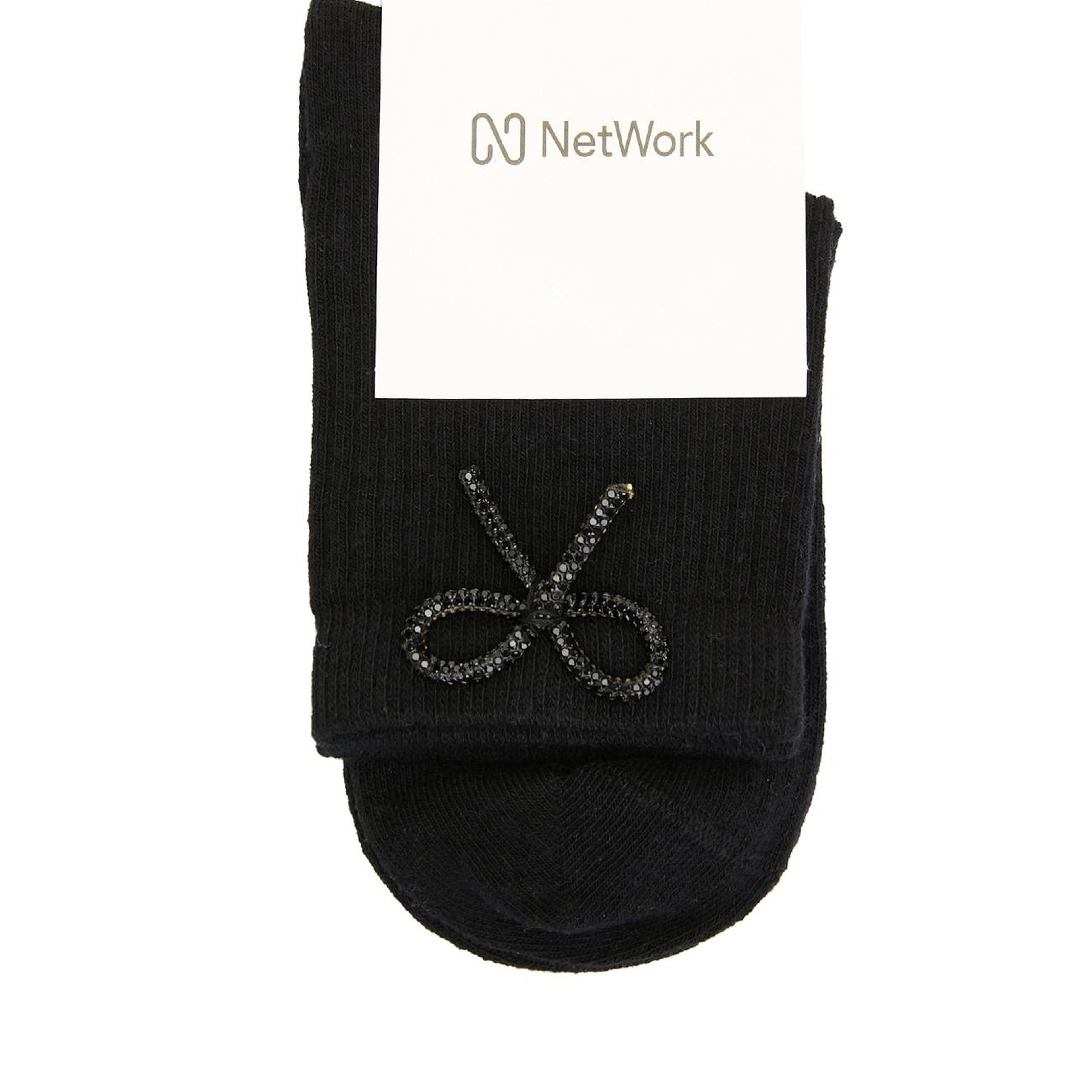 Network Kadın Siyah Fiyonk Detaylı Çorap