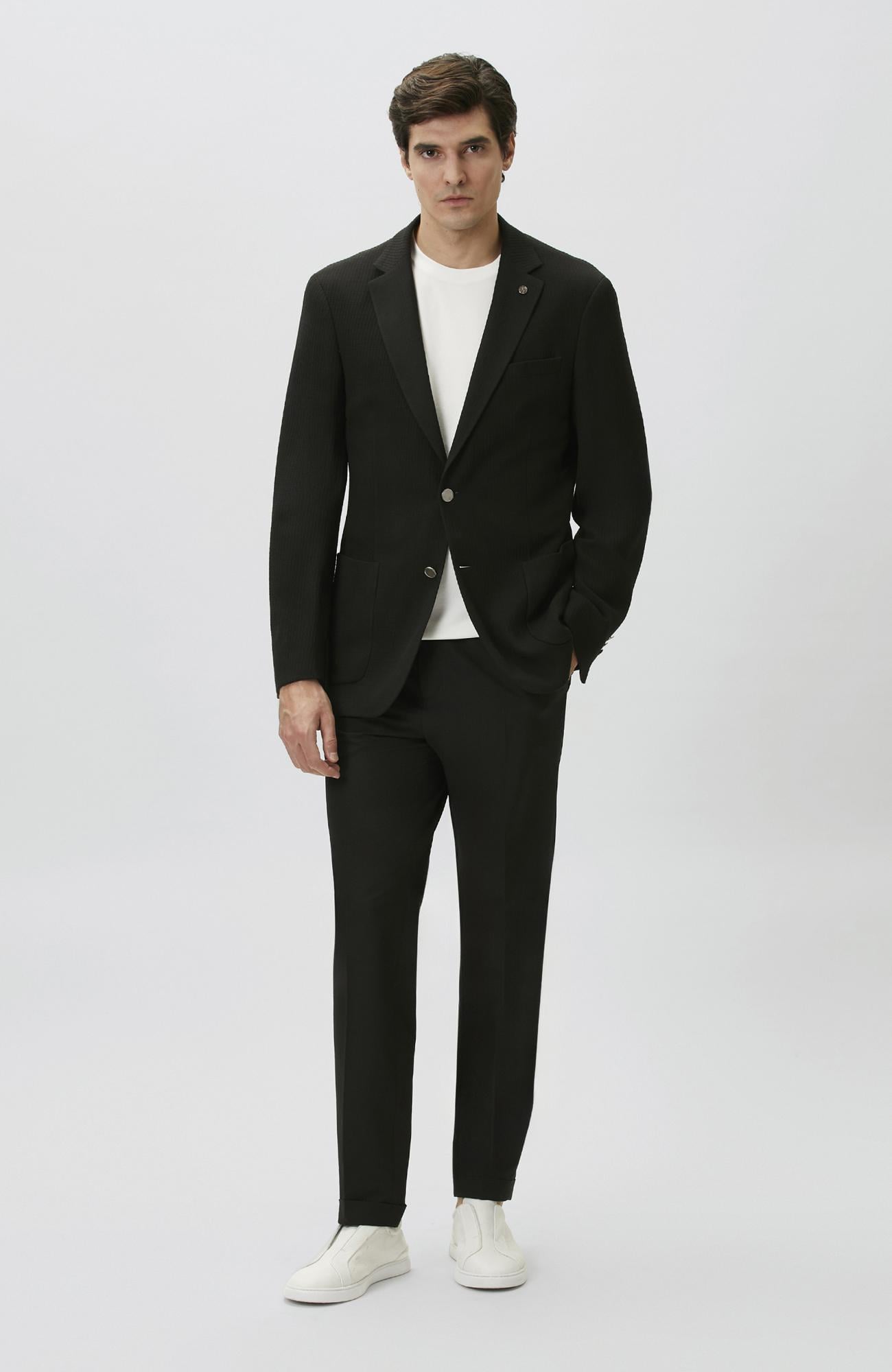Network Erkek N-Tech Siyah Gofreli Jogger Pantolon