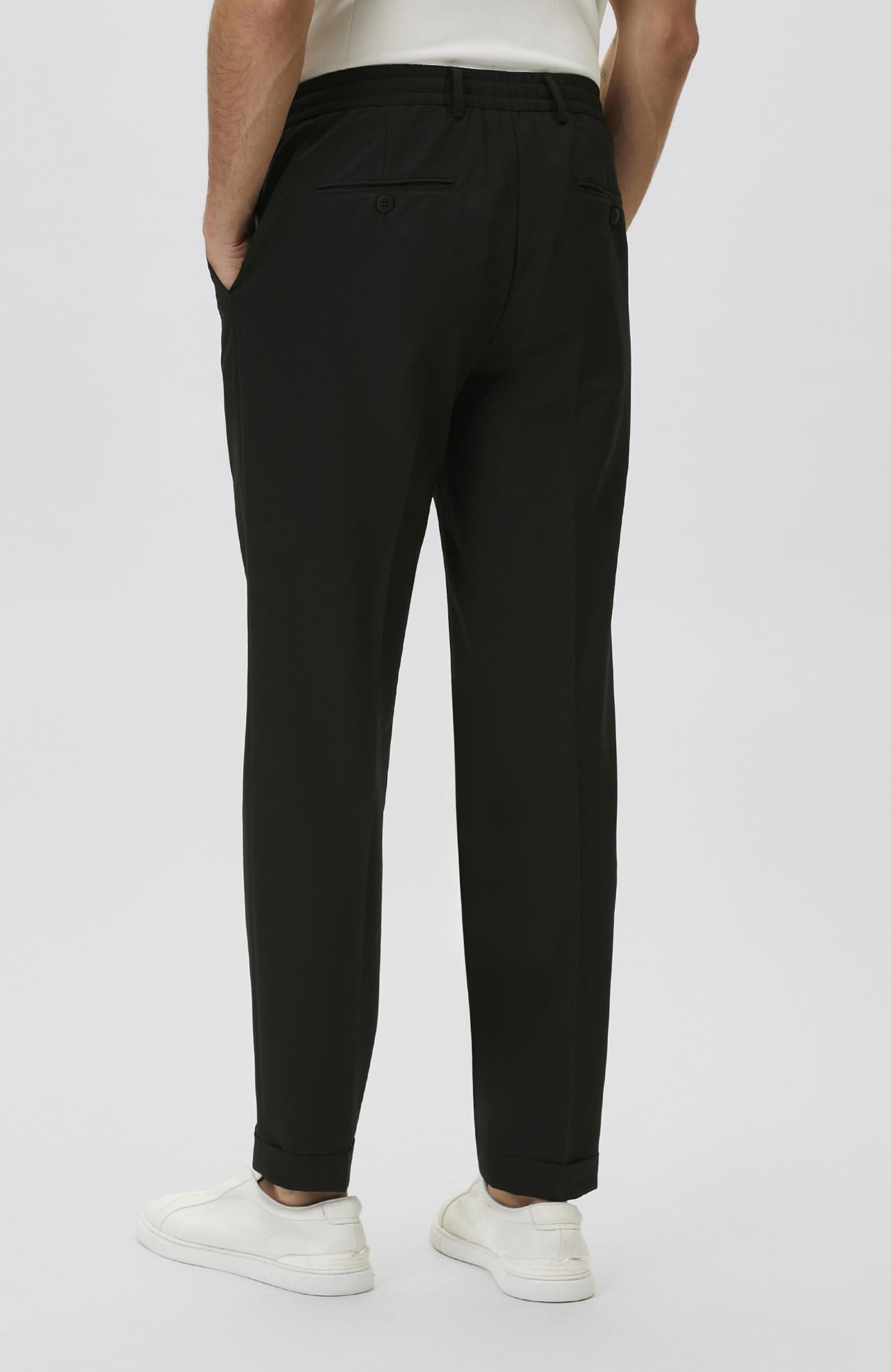 Network Erkek N-Tech Siyah Gofreli Jogger Pantolon