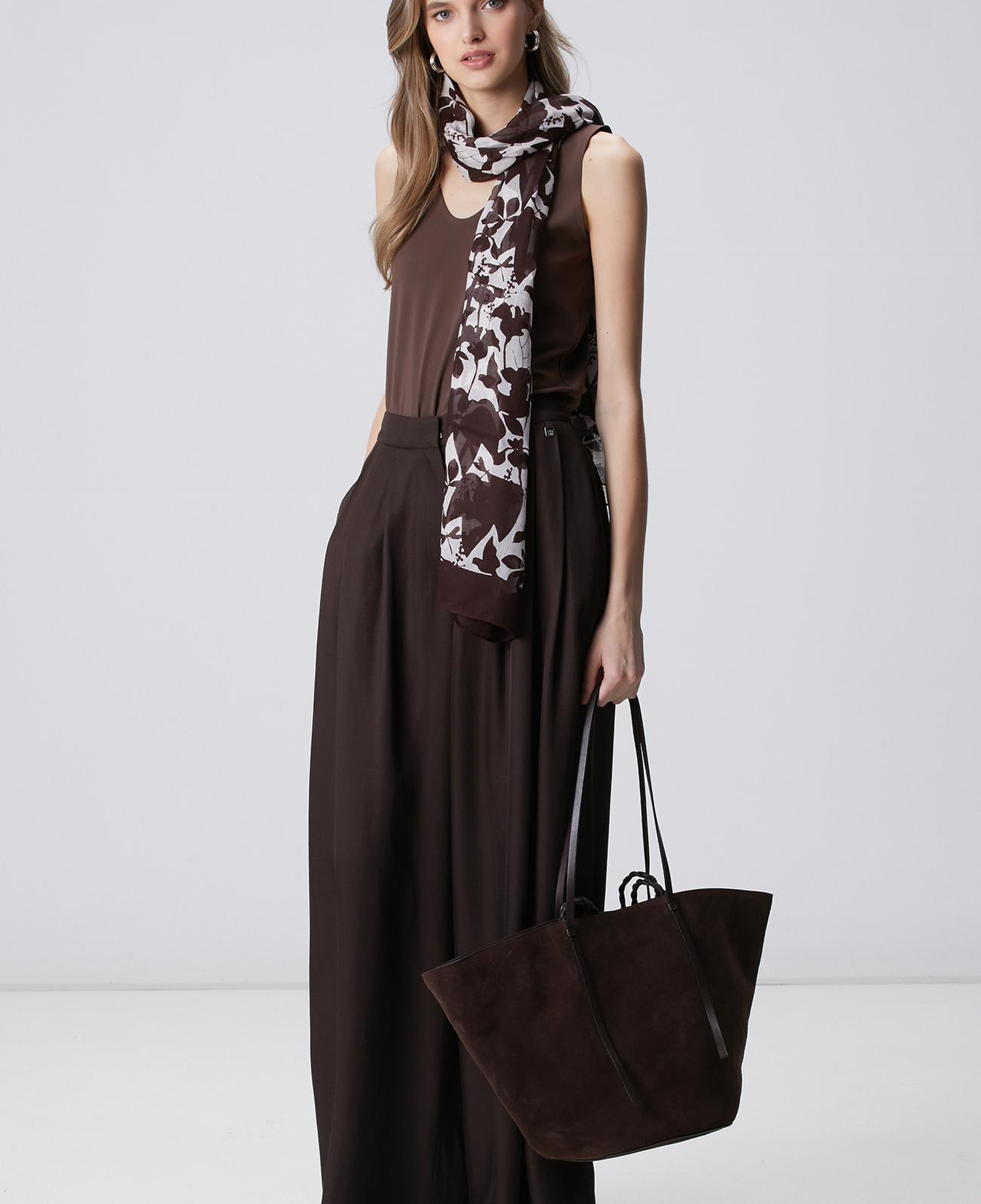 Network Kadın Kahverengi Süet Shopper Çanta