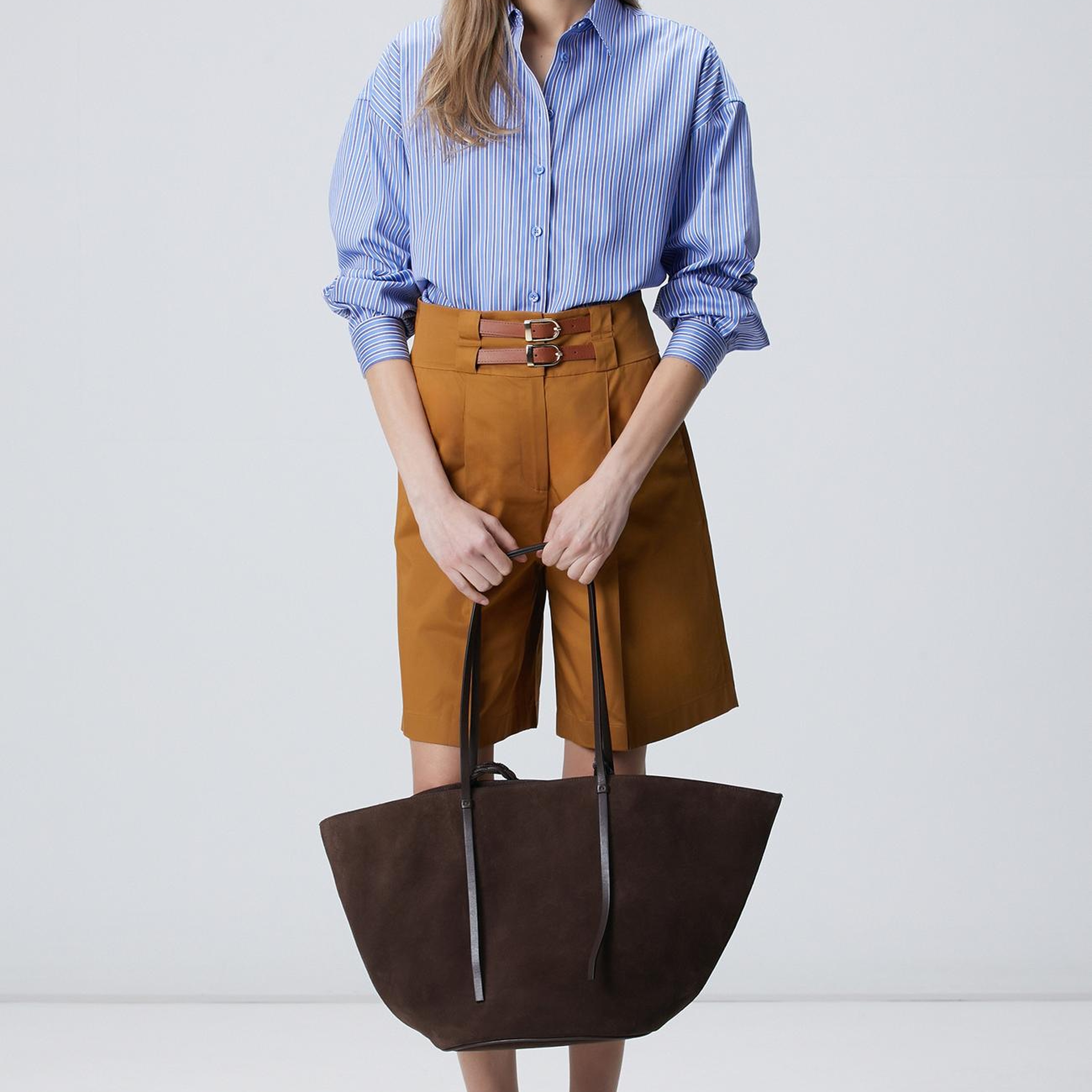 Network Kadın Kahverengi Süet Shopper Çanta