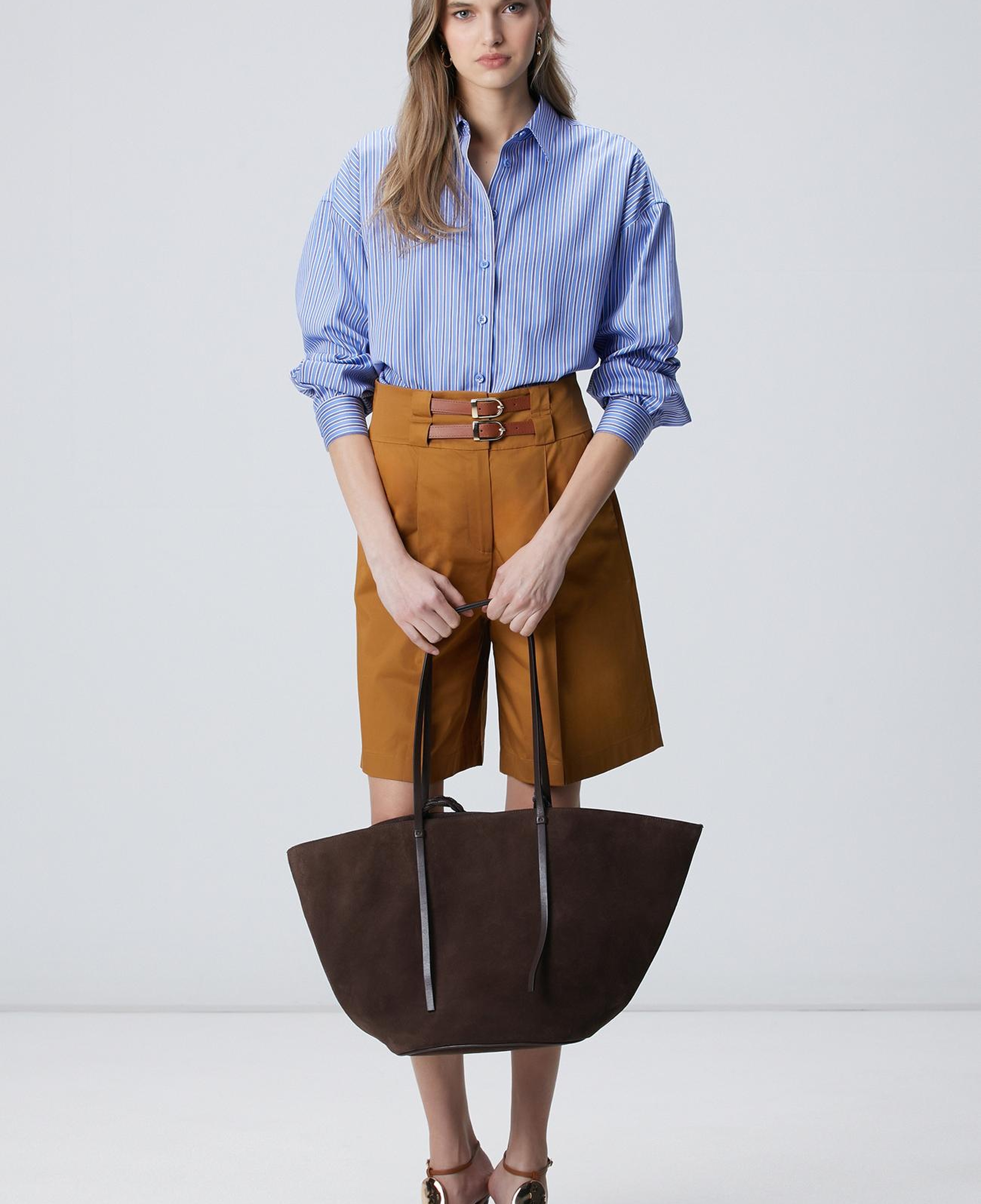 Network Kadın Kahverengi Süet Shopper Çanta