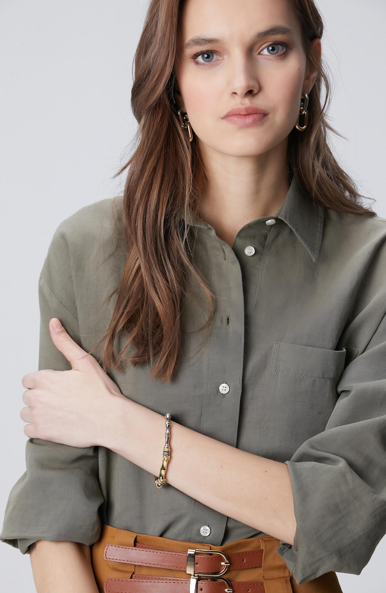 Network Kadın Gold Silver Bileklik