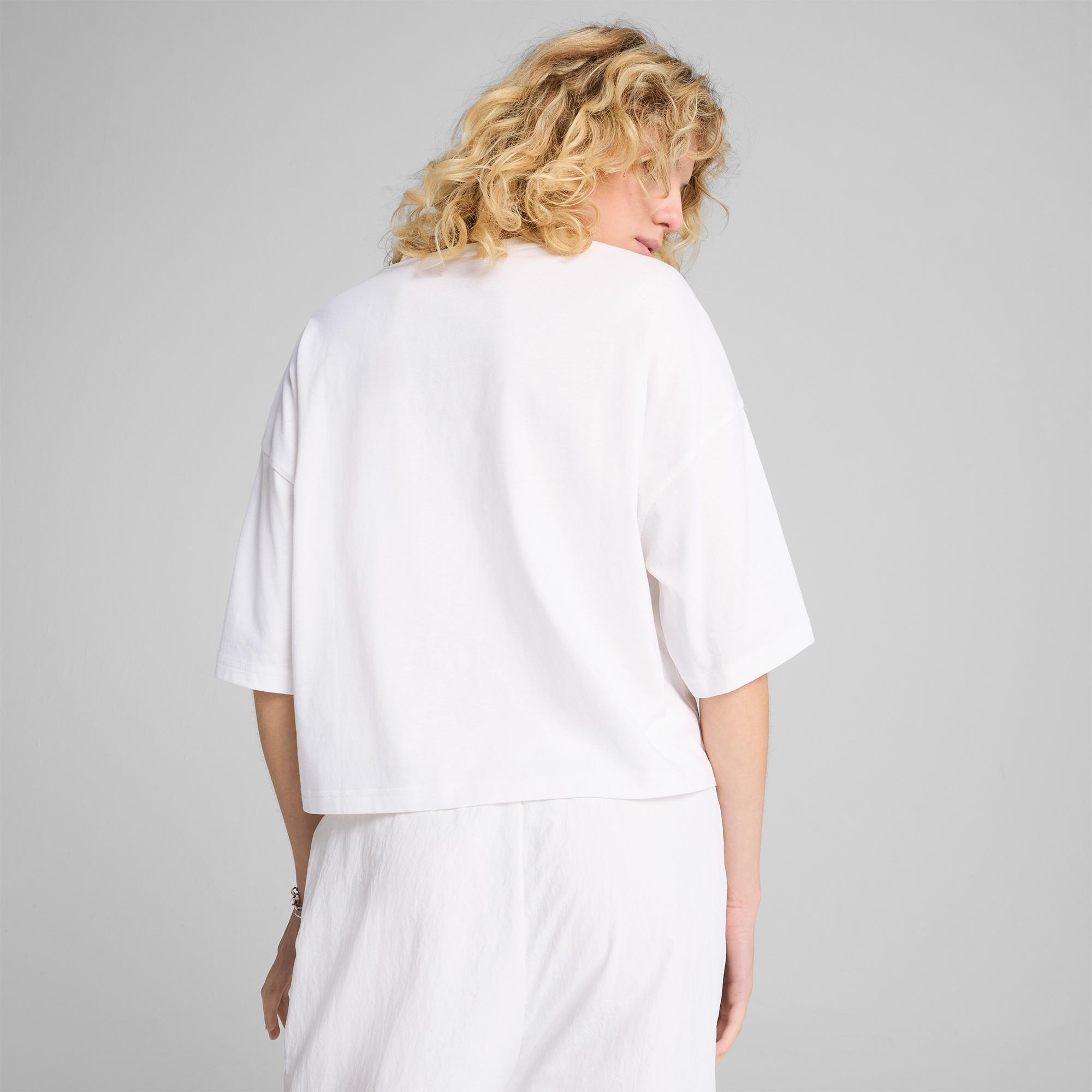 Puma Wardrobe Essentials Oversized  Kadın Beyaz T-Shirt
