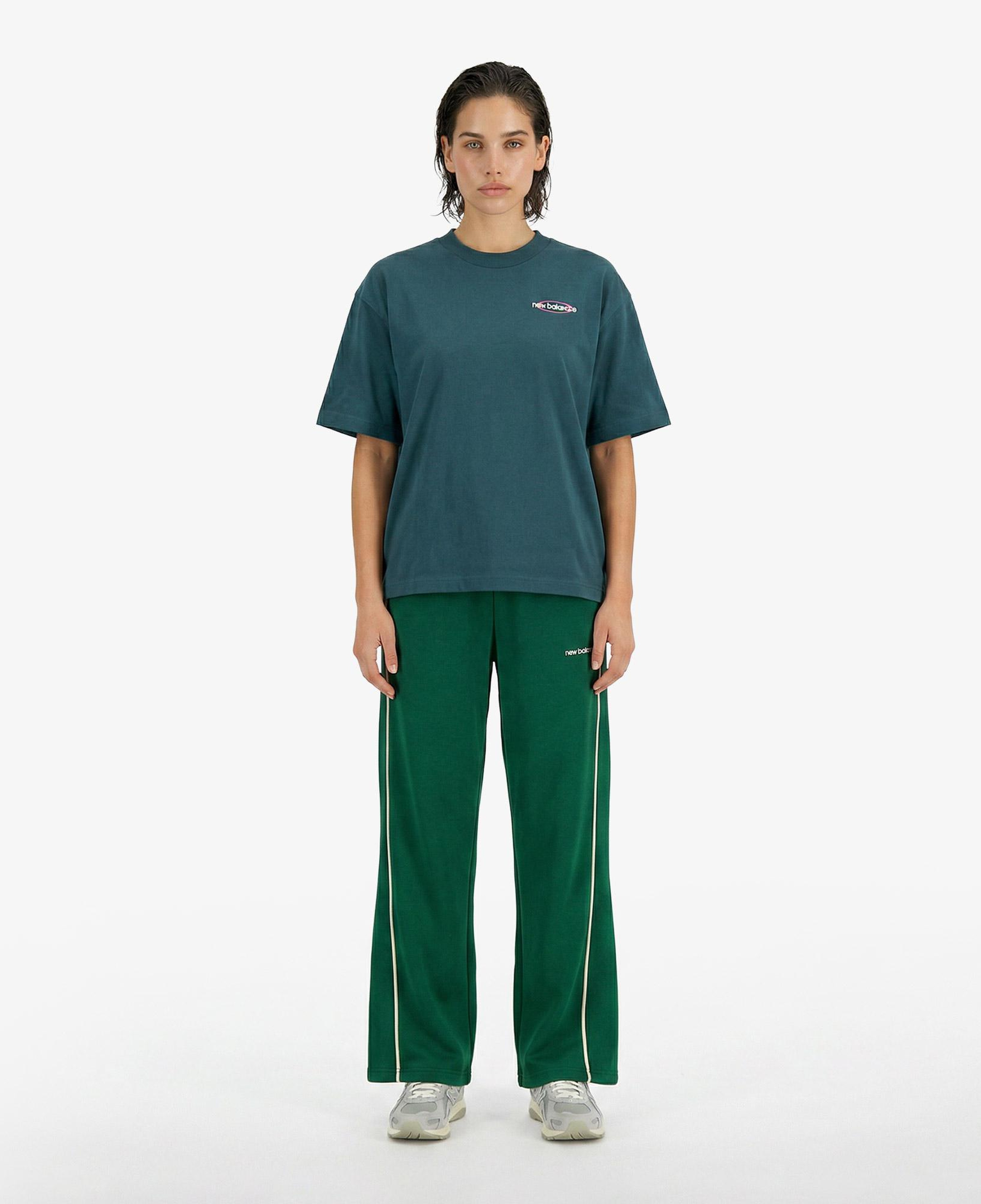 New Balance Sport Graphic Oversized Kadın Yeşil T-Shirt