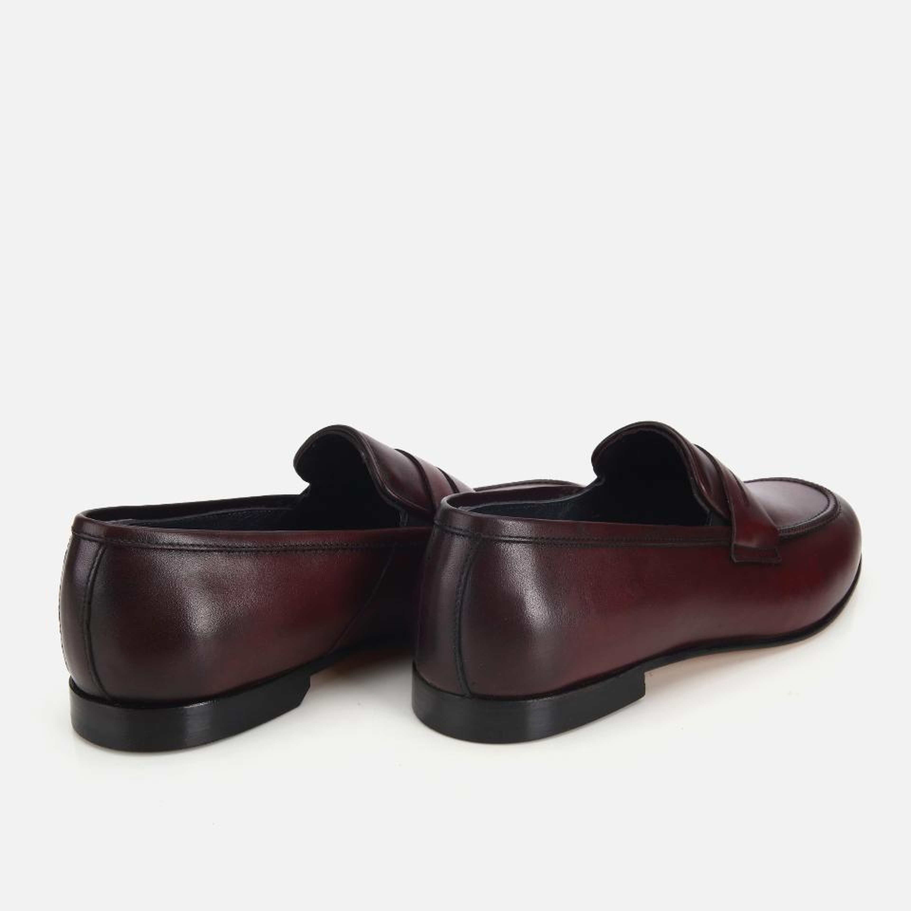 Erkek Deri Bordo Klasik Loafer
