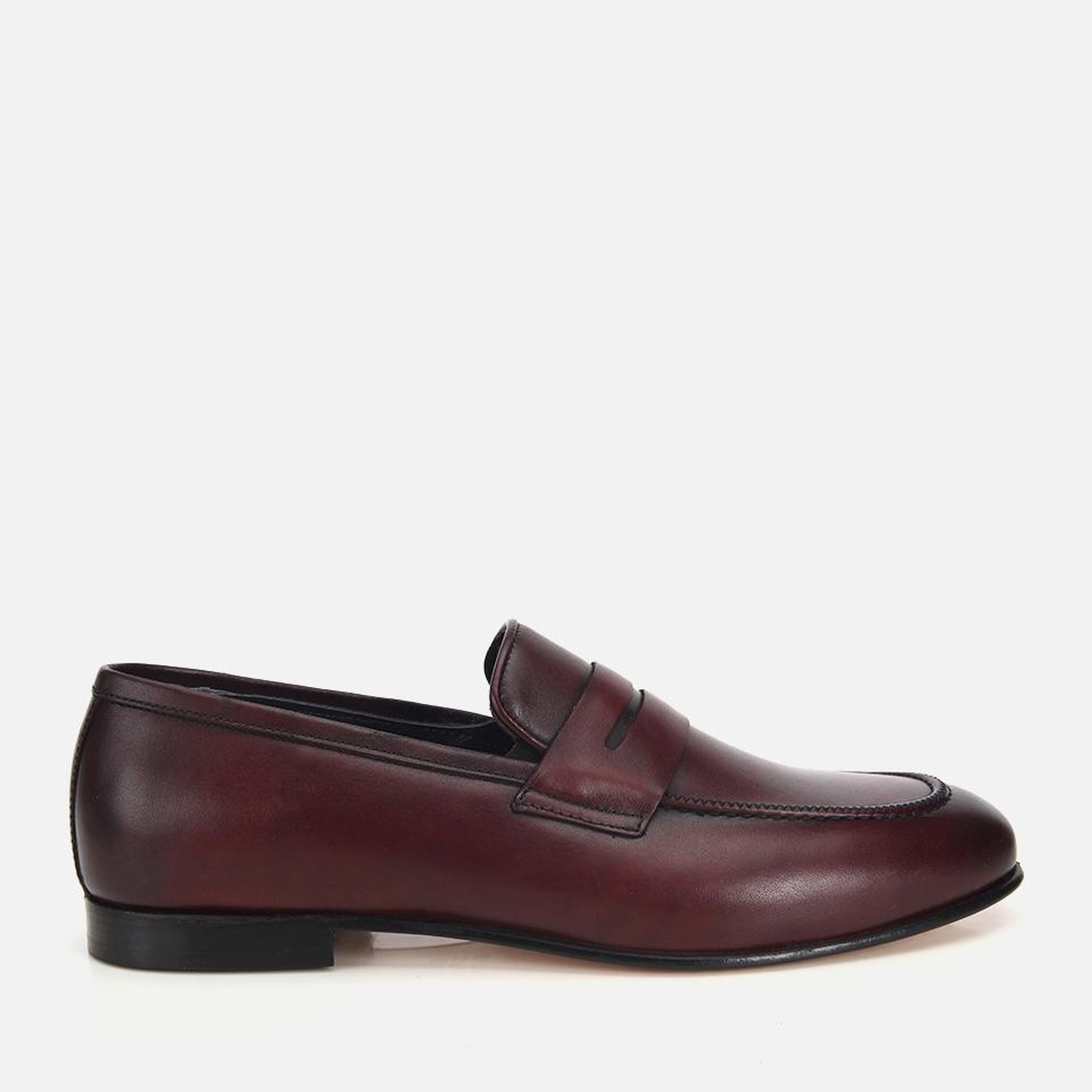 Erkek Deri Bordo Klasik Loafer