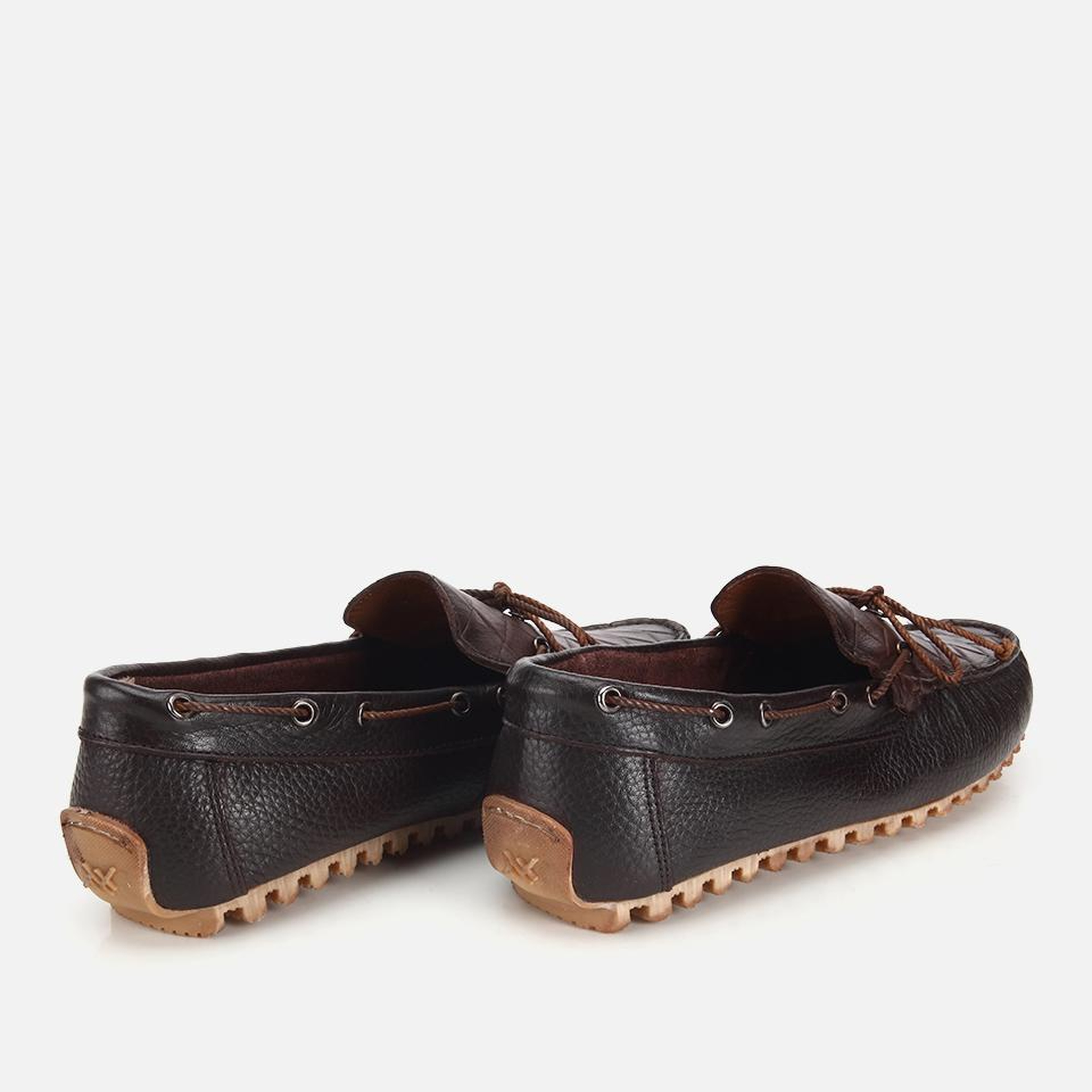 Erkek Deri Kahverengi Kroko Detaylı Günlük Loafer