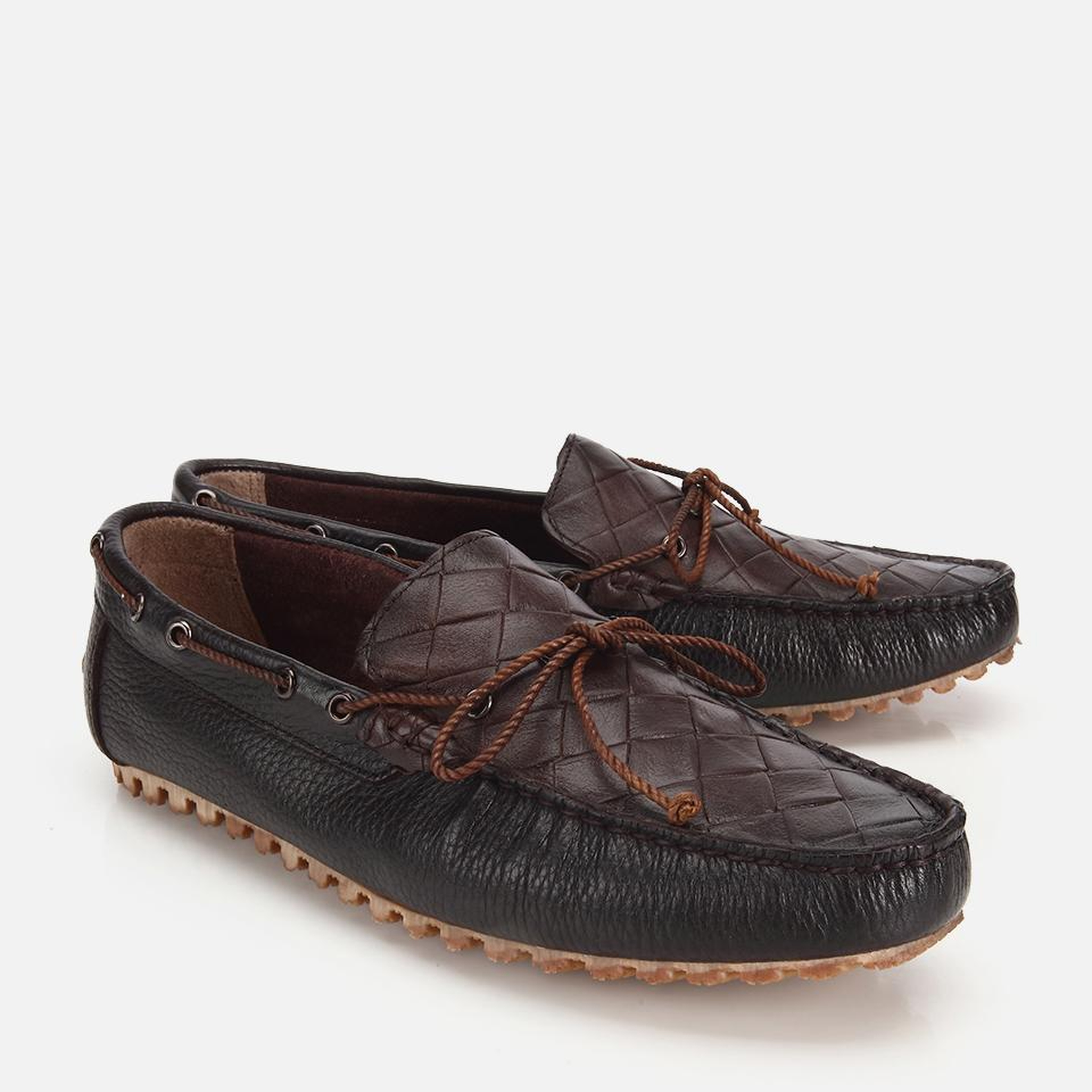 Erkek Deri Kahverengi Kroko Detaylı Günlük Loafer
