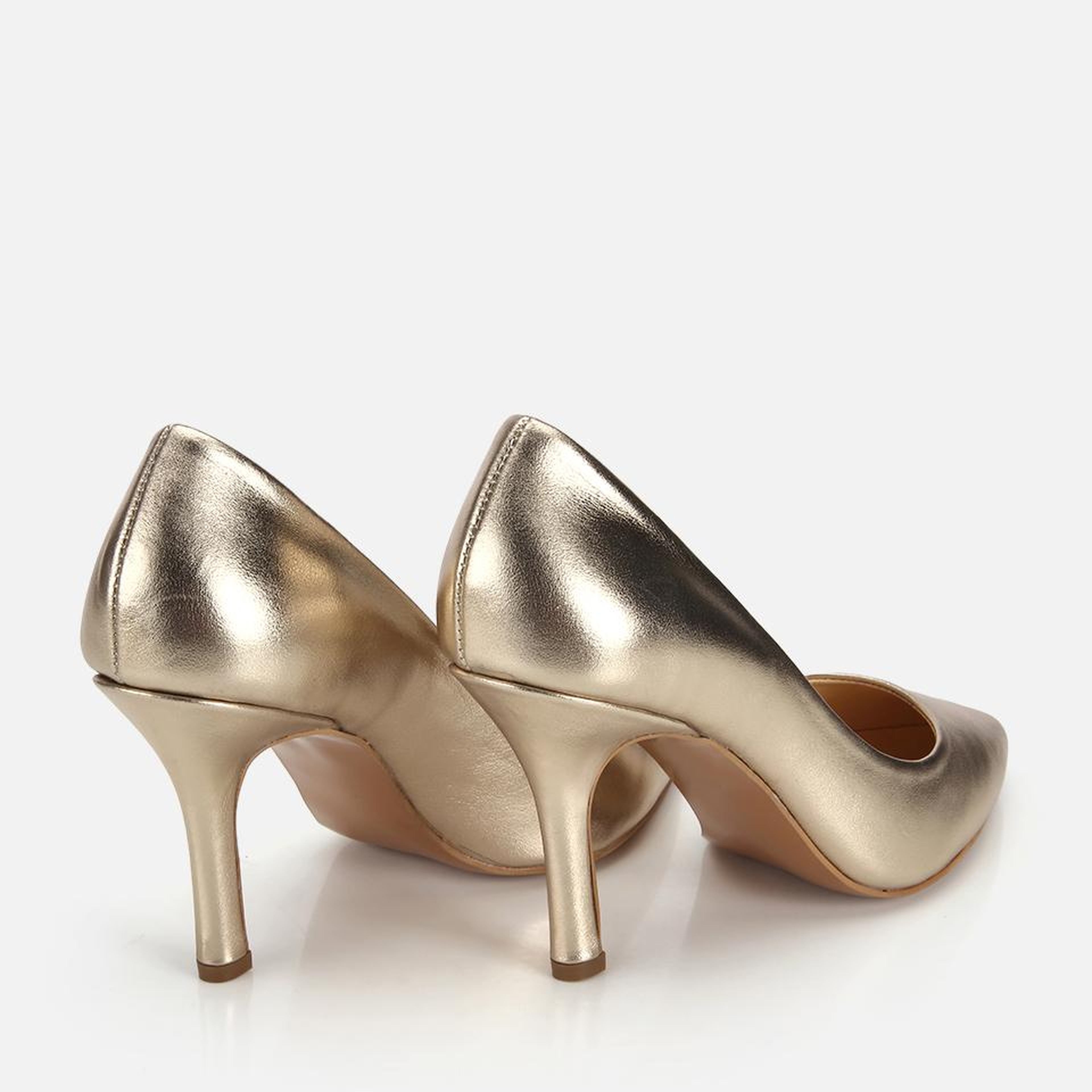 Kadın Deri Gold Yumuşak Dokulu Stiletto
