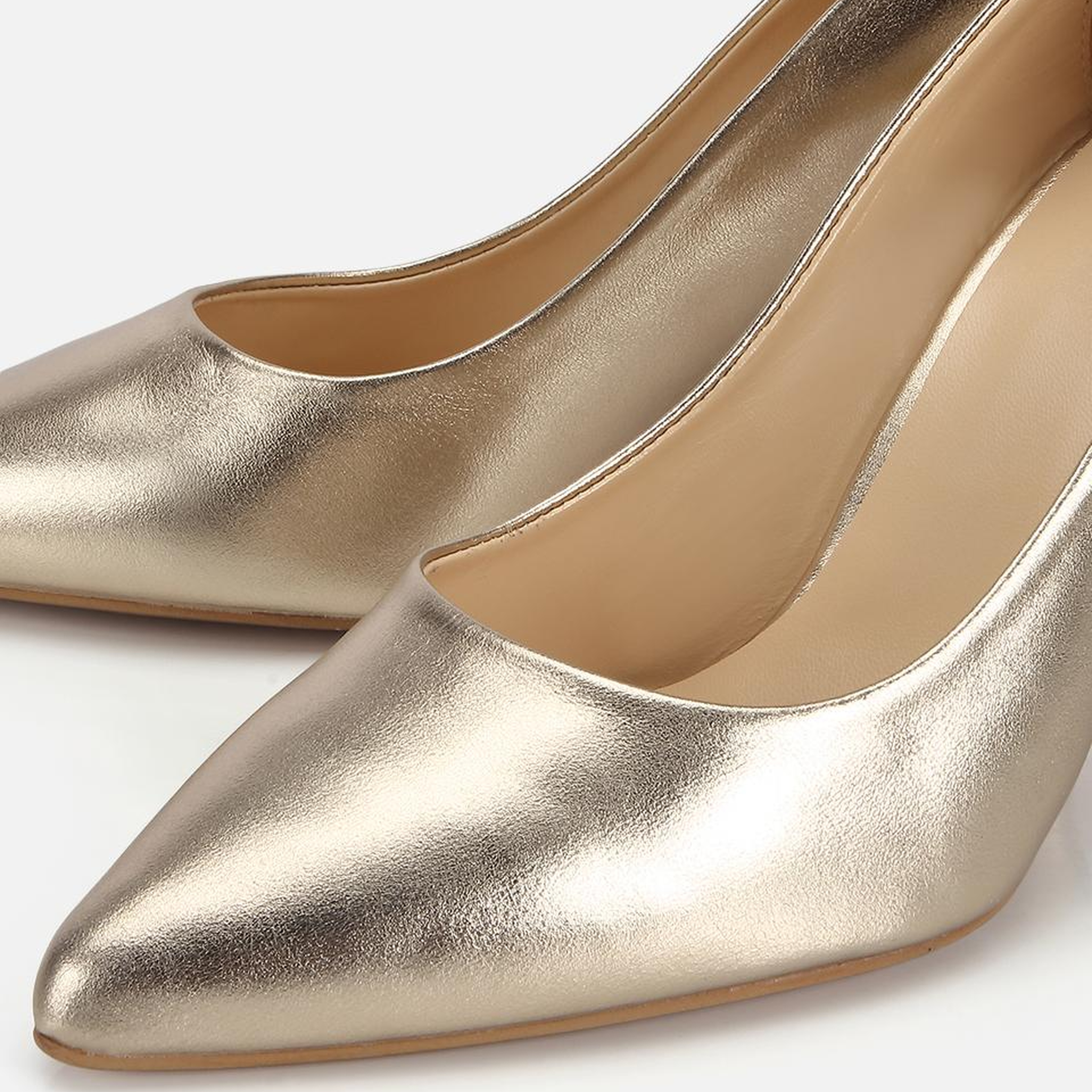 Kadın Deri Gold Yumuşak Dokulu Stiletto