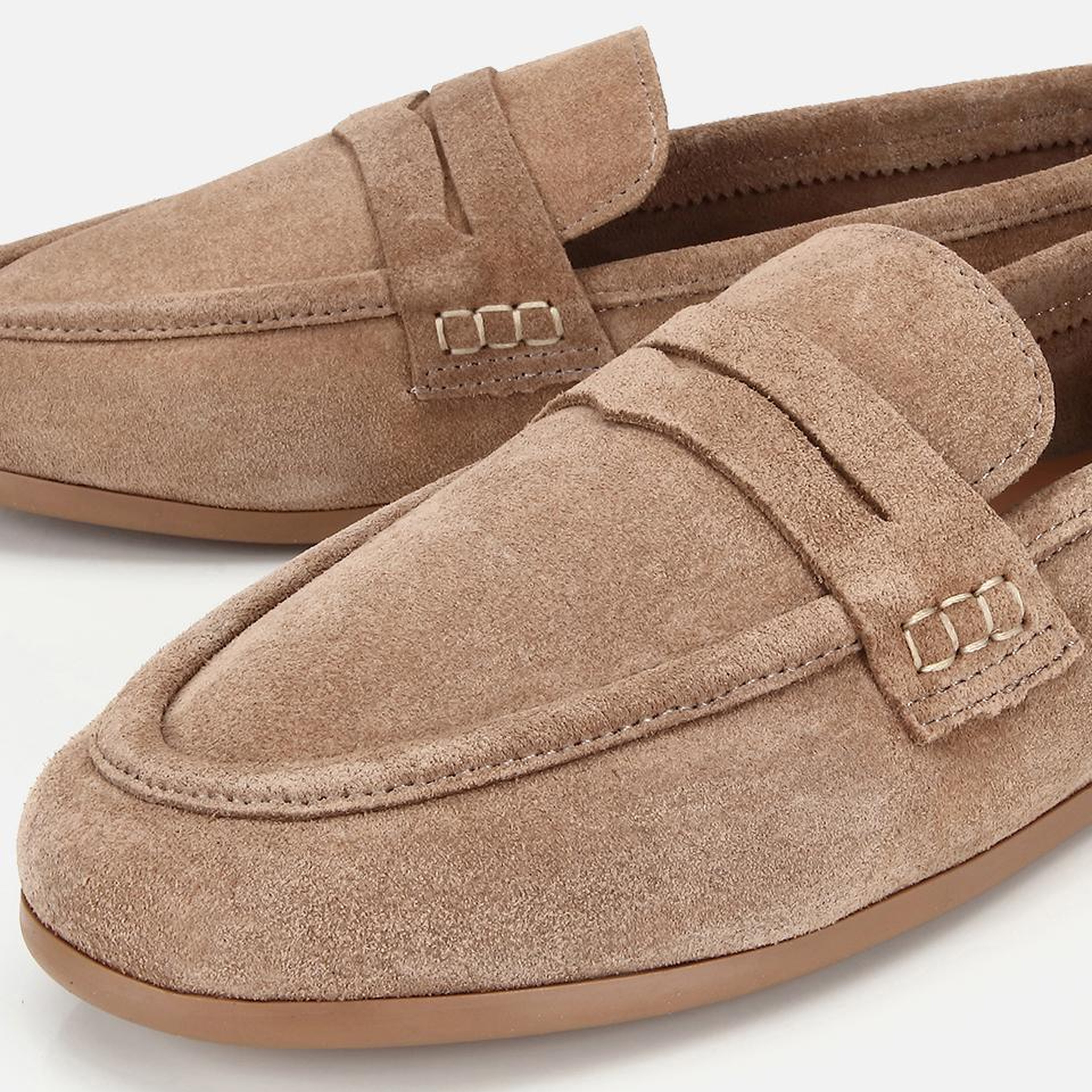 Kadın Süet Deri Vizon Yumuşak Dokulu Klasik Loafer
