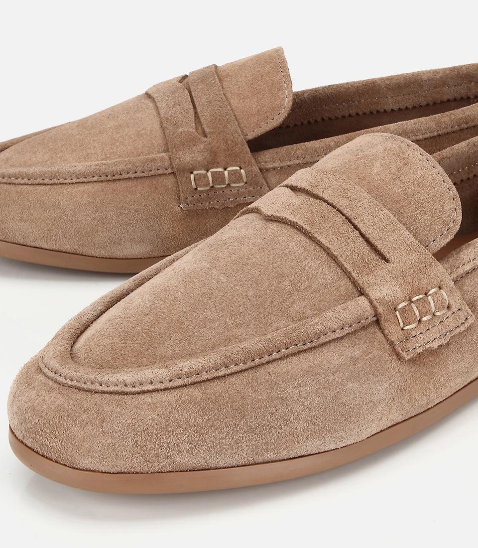 Kadın Süet Deri Vizon Yumuşak Dokulu Klasik Loafer