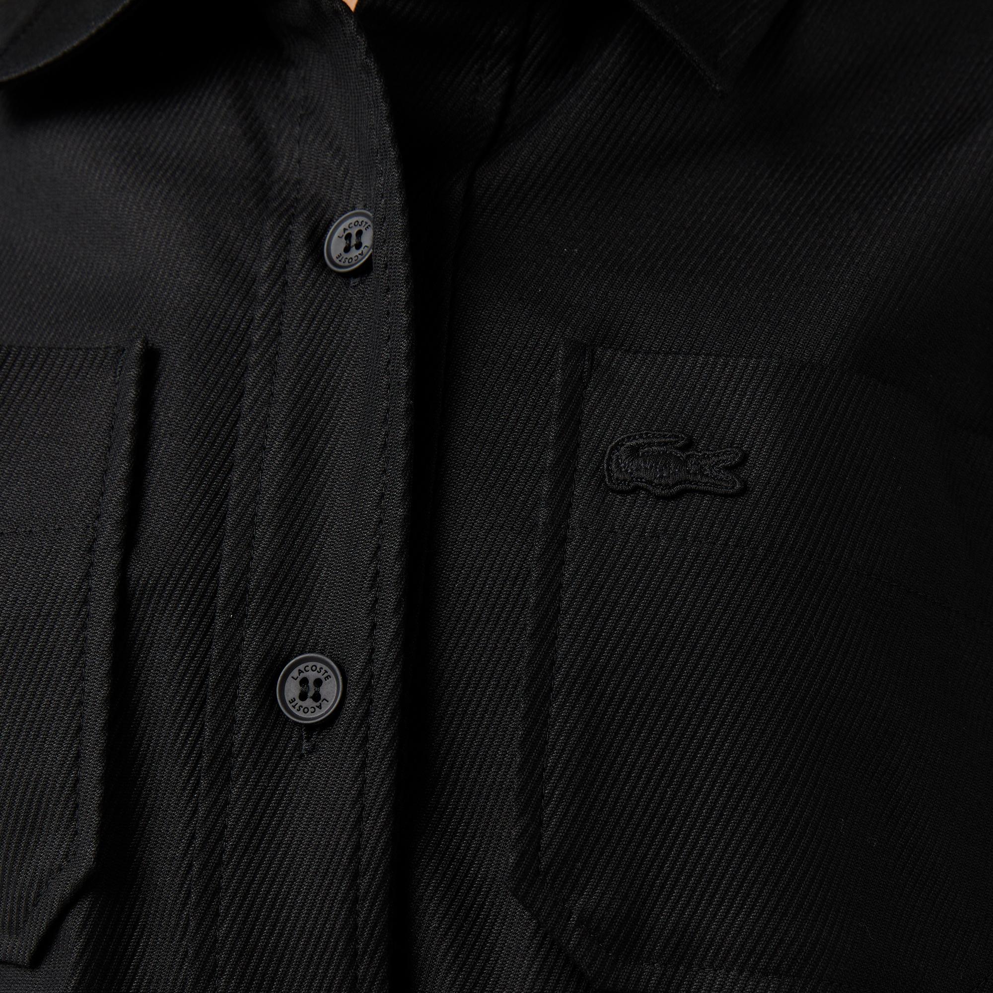 Lacoste Kadın Classic Fit Kısa Kollu Siyah Elbise